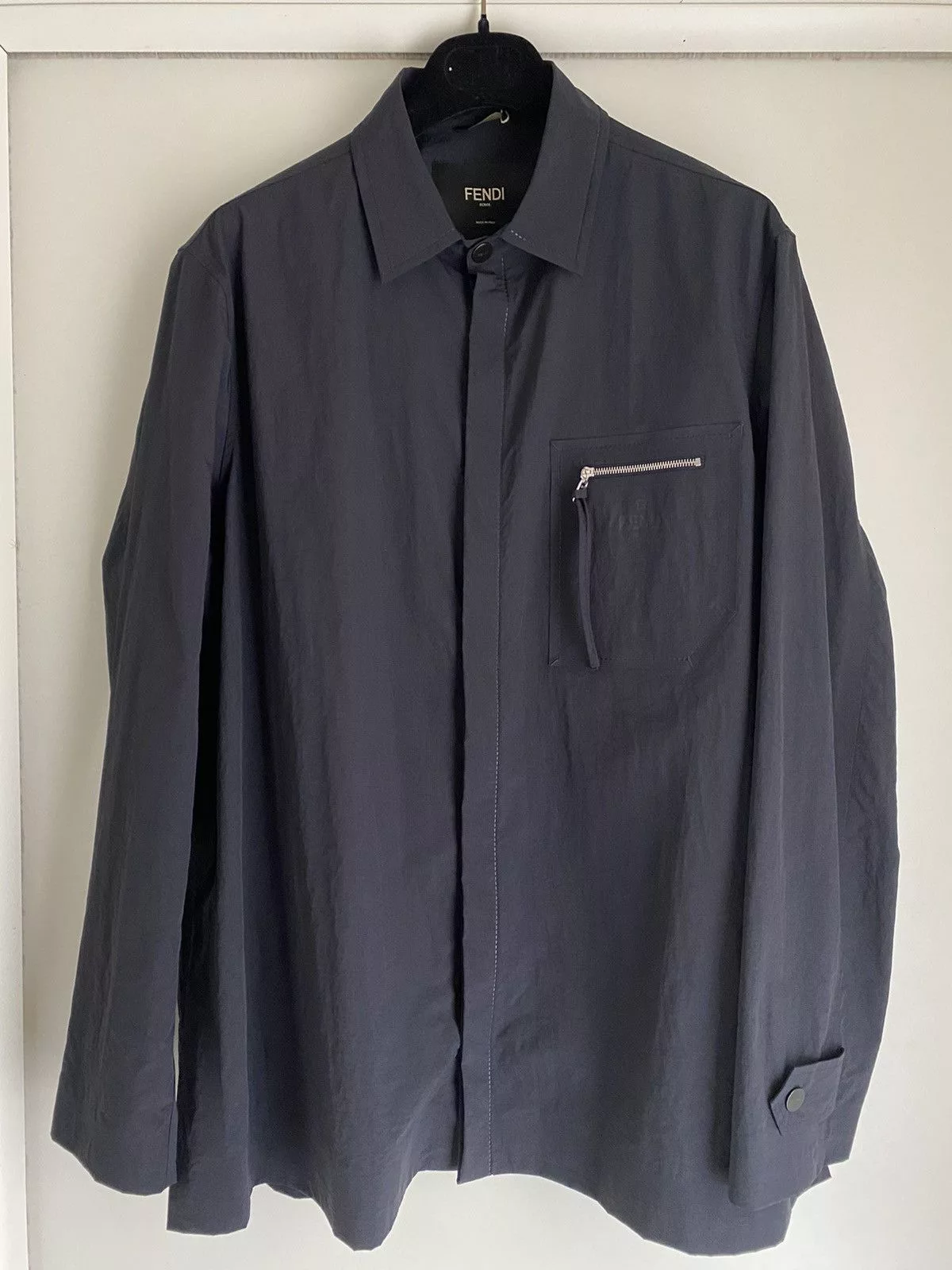 Fendi Light Jackets NEW Fendi Interlock light windbreaker shirt jacket Blue