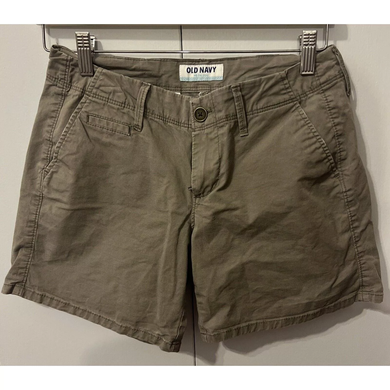 Old Navy Shorts Old Navy Womens 2 Regular Shorts Olive Green Chino Stretch