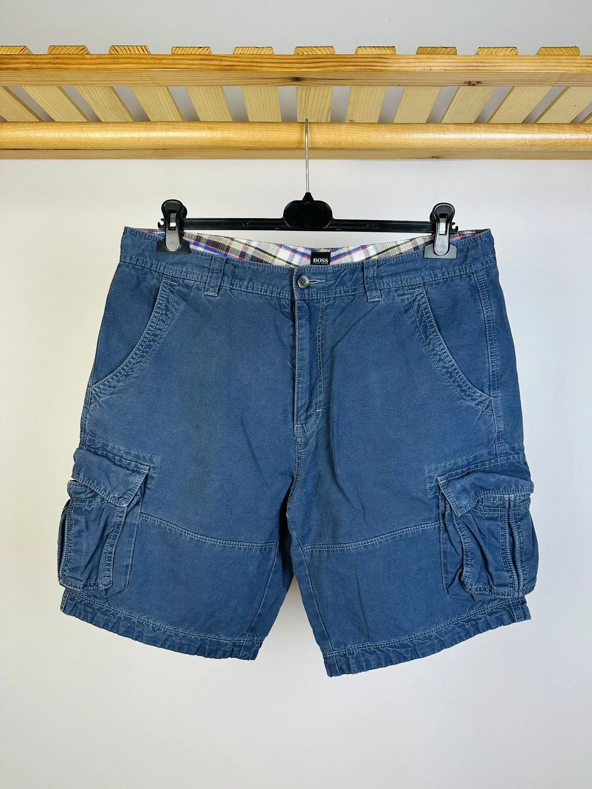 Hugo Boss Shorts Hugo Boss × Vintage Vintage Hugo Boss Cargo Shorts Y2K Style Blue Streetwear