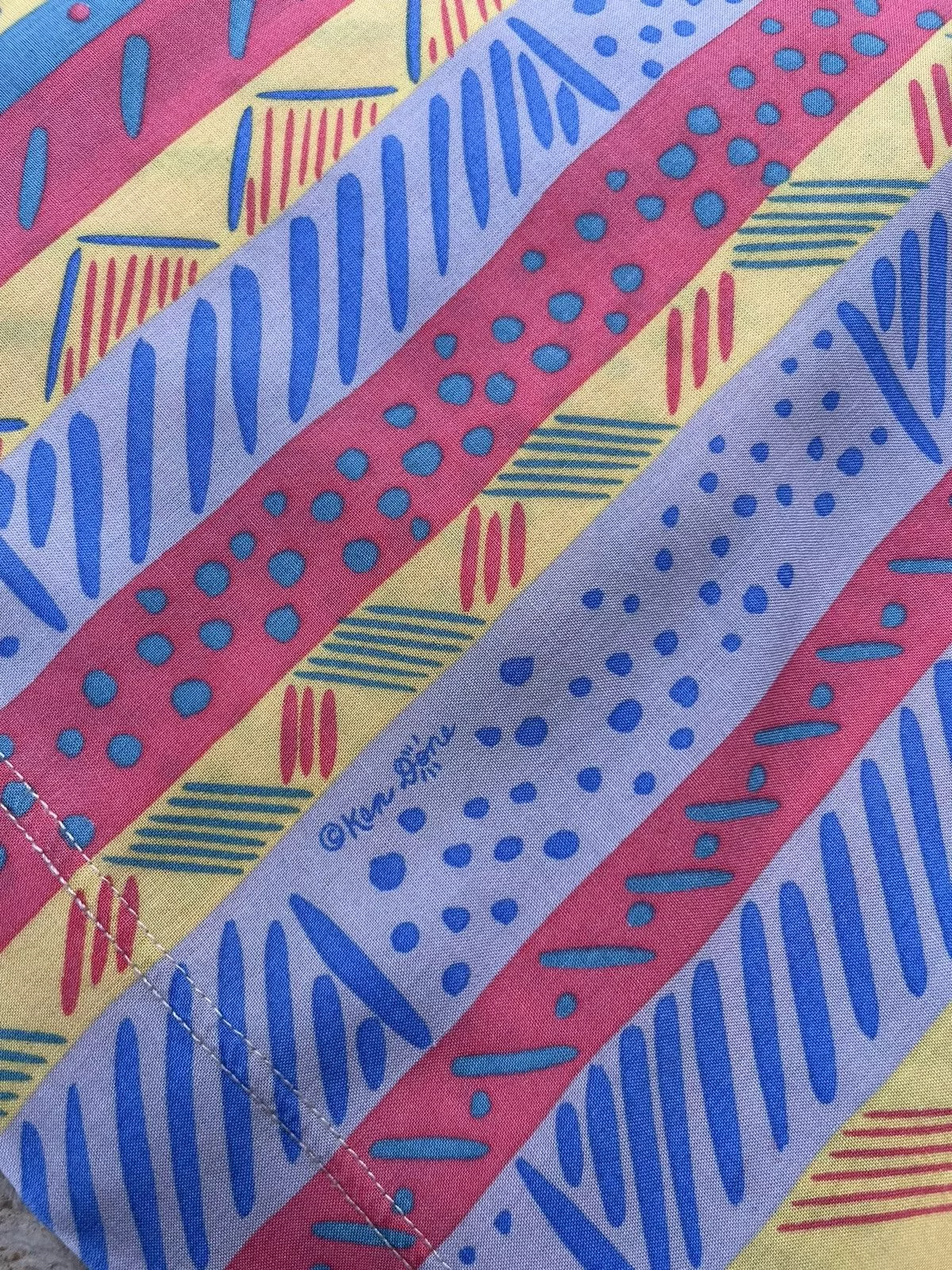 Vintage Short Sleeve T Shirts Vintage Ken Done design striped patterned all over print tee Multi