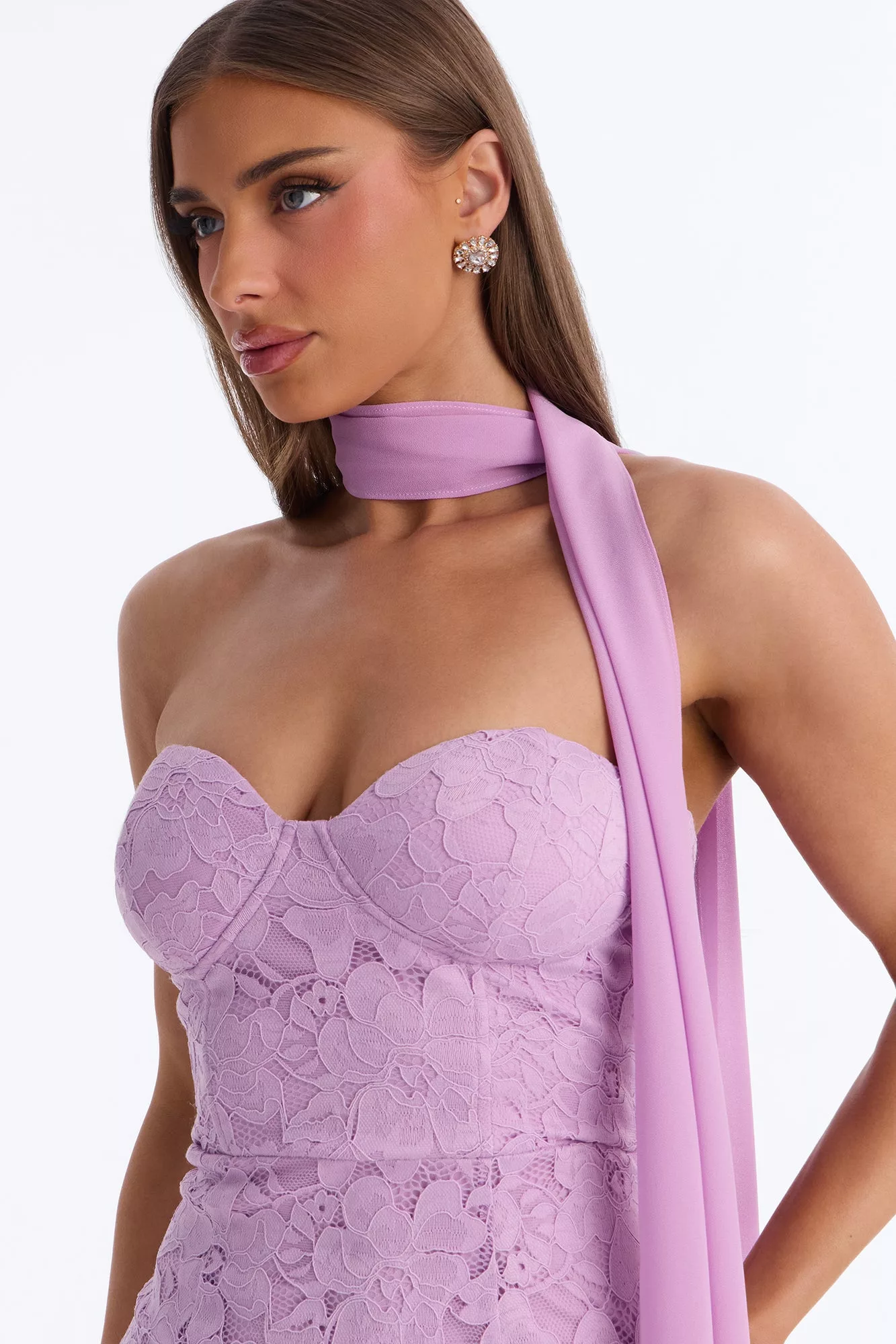 Amorette Lace Gown - Lavender