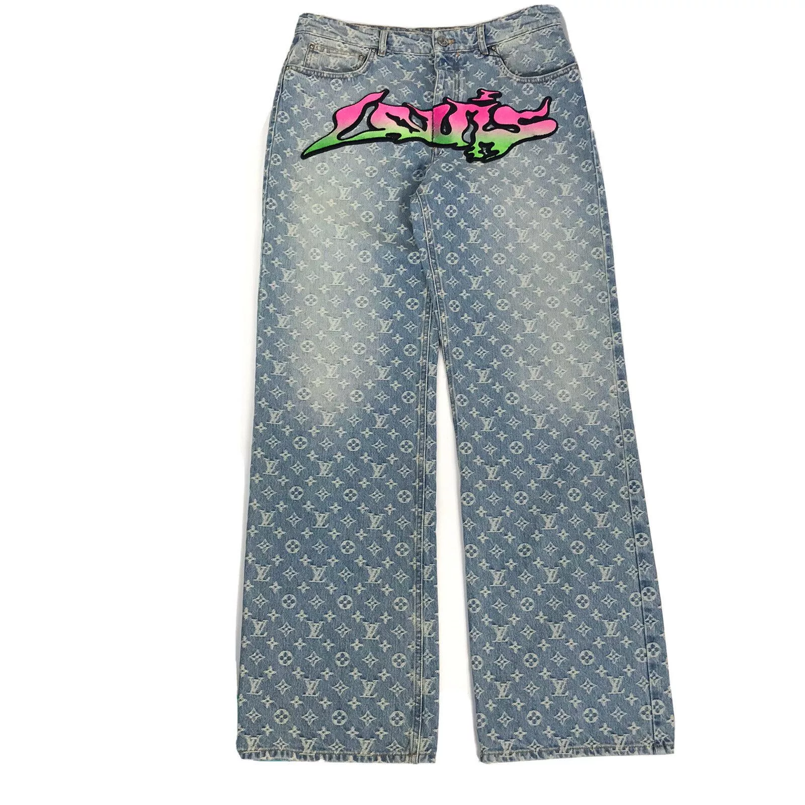 Louis Vuitton Denim LOUIS VUITTON BAGGY TUFFETAGE DENIM INDIGO JEANS SIZE Purple