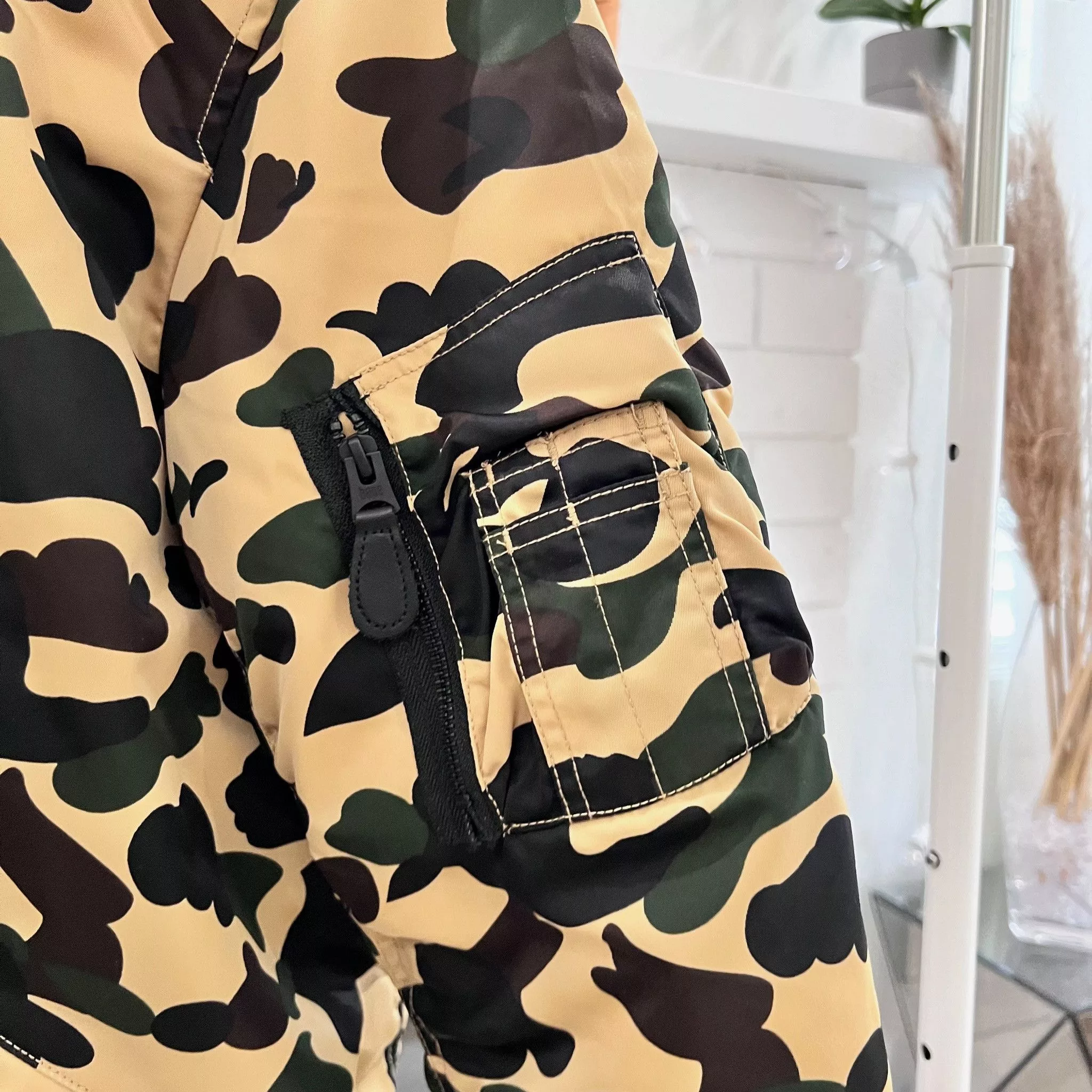 Bape Bombers BAPE 1st Camo Half MA-1 Split Bomber Jacket Multi
