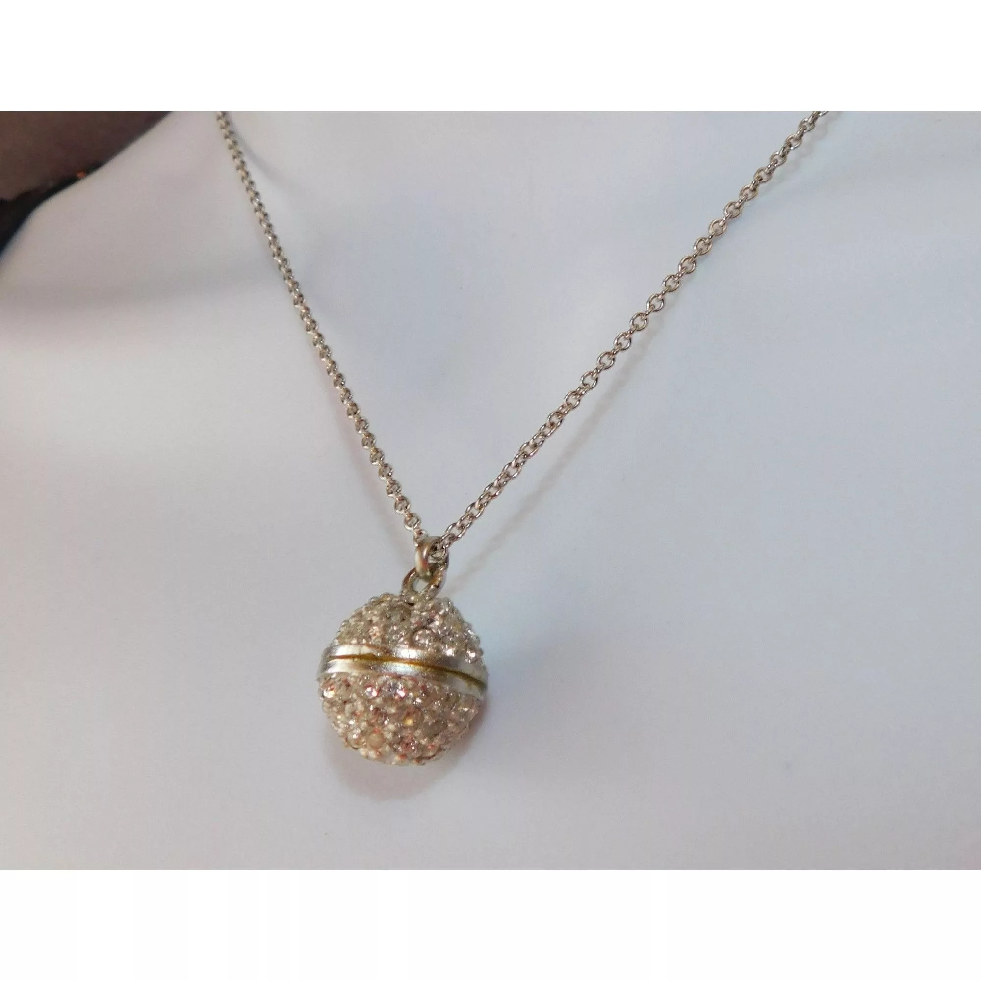 Other Necklaces Other Rhinestone Orb Necklace Silver