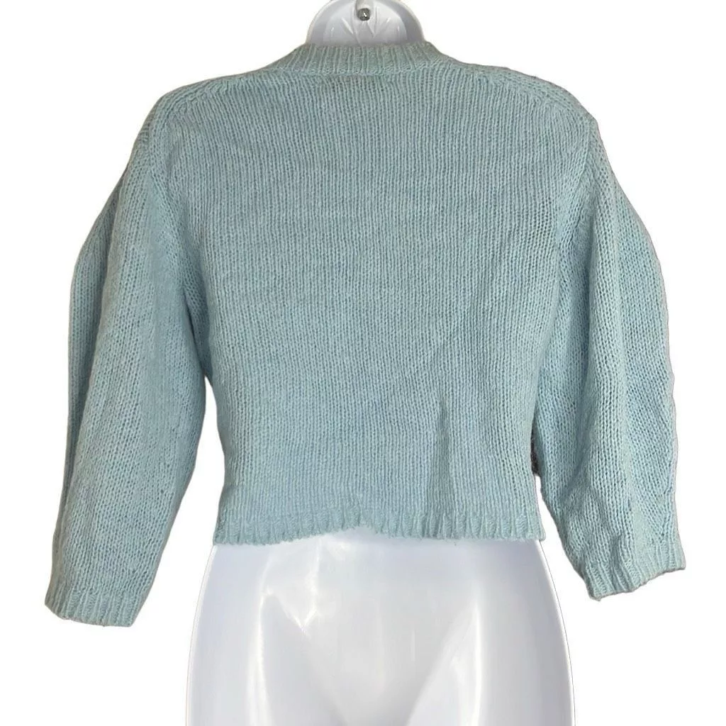 Tibi Sweaters Tibi Womens Size XS Cropped Sweater Blue Alpaca Wool Blend L