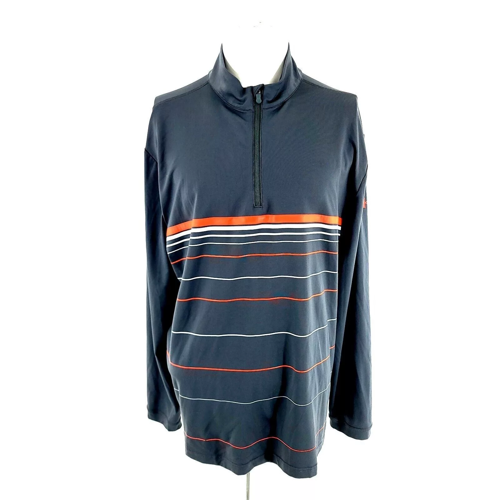 Under Armour Light Jackets Under Armour Coldgear Infared Gray Orange Striped 1/4 Zip Lo