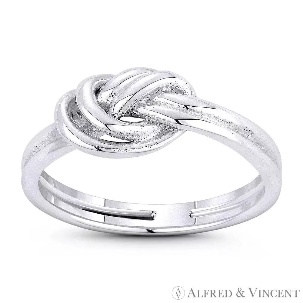 Other Rings Other Two-Strand Overhand Love Knot Charm Promise Ring Silver