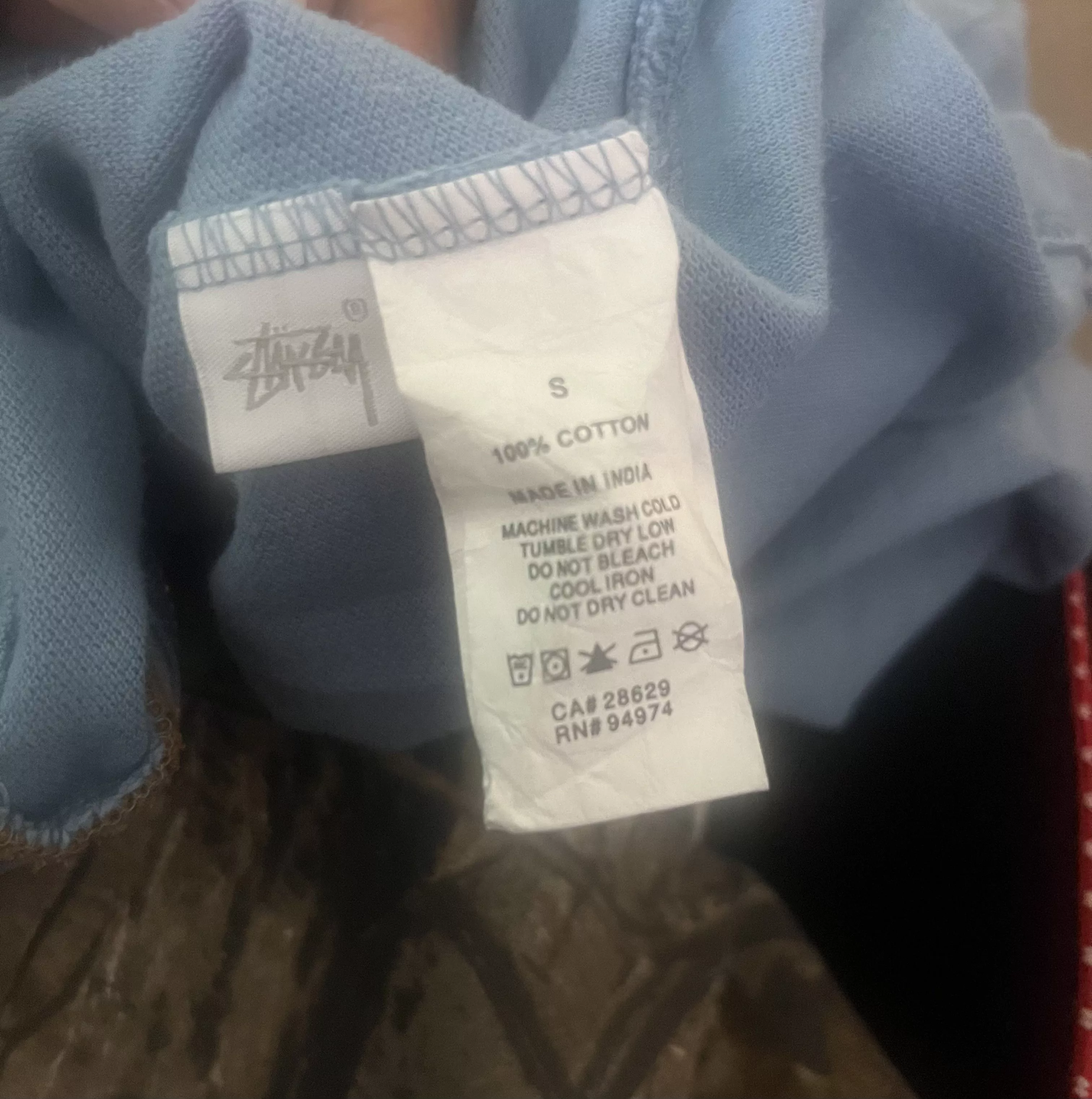 Stussy Polos Stussy Checkered Zip Up Polo Blue
