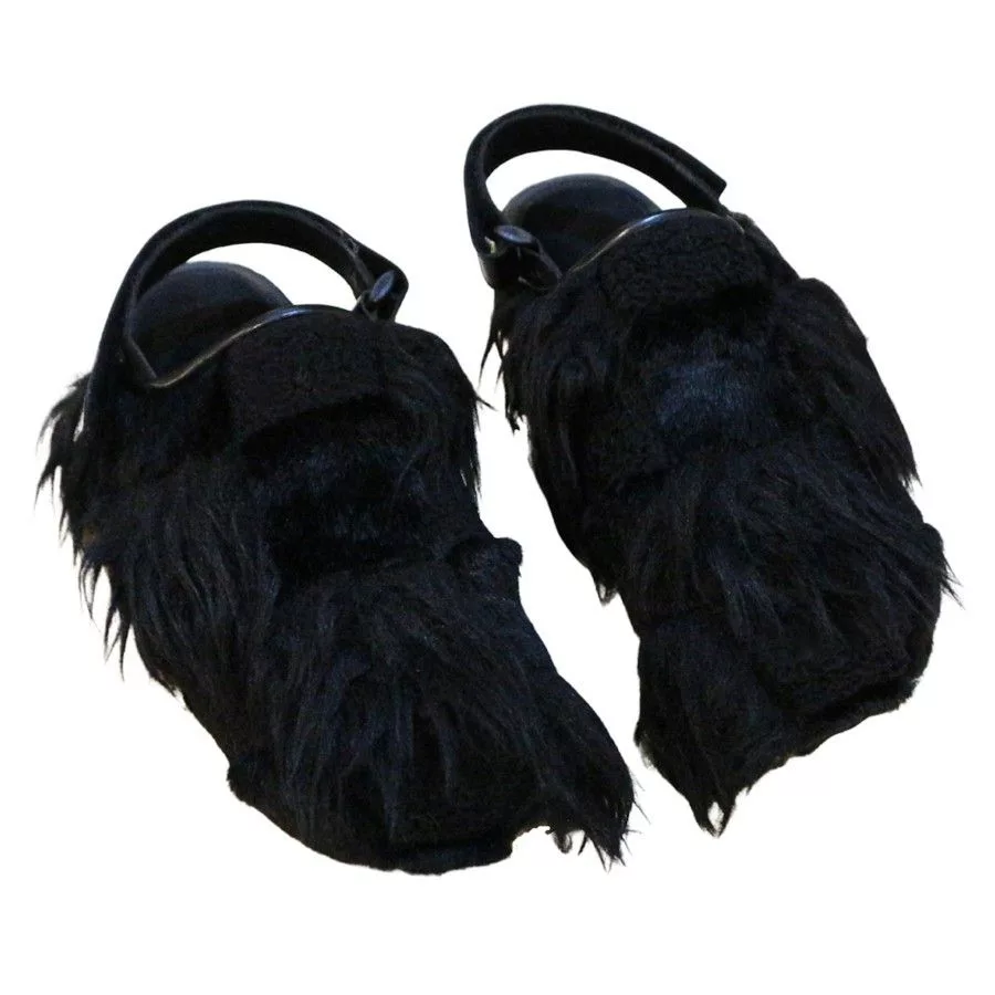Other Slip Ons Other Unisex Black Fuzzy Clogs Avant-Garde