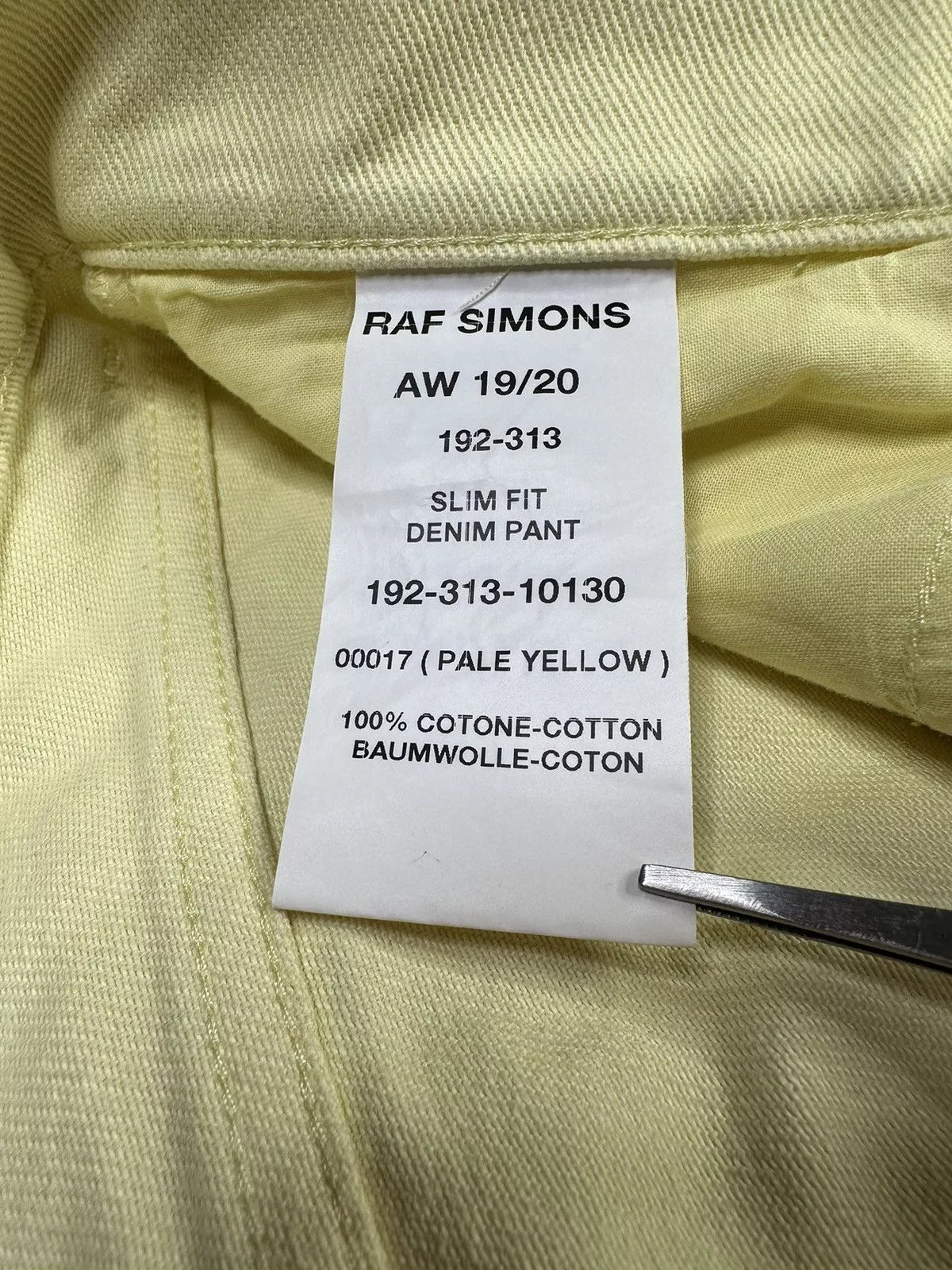 Raf Simons Denim Raf Simons Ring Jeans Yellow
