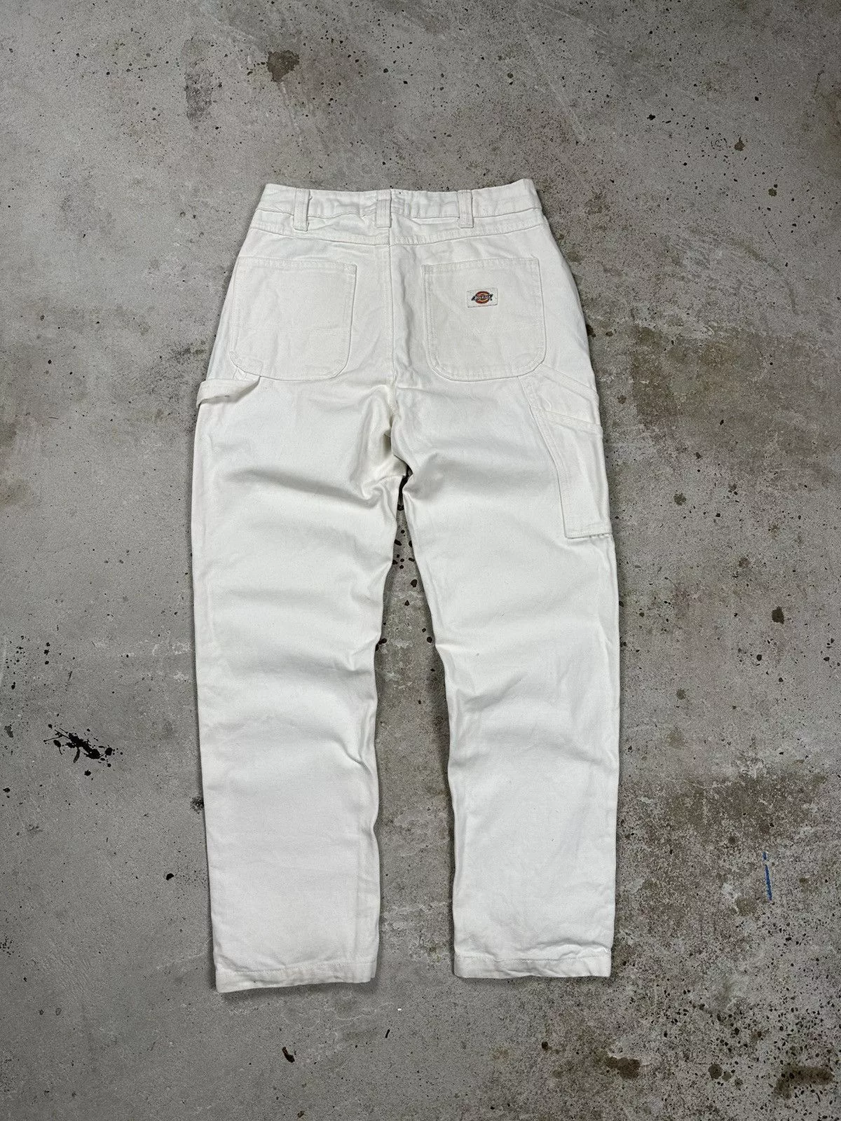 Dickies Denim Dickies × Vintage Vintage y2k Dickies White Carpenter Denim Pants Single Knee Streetwear