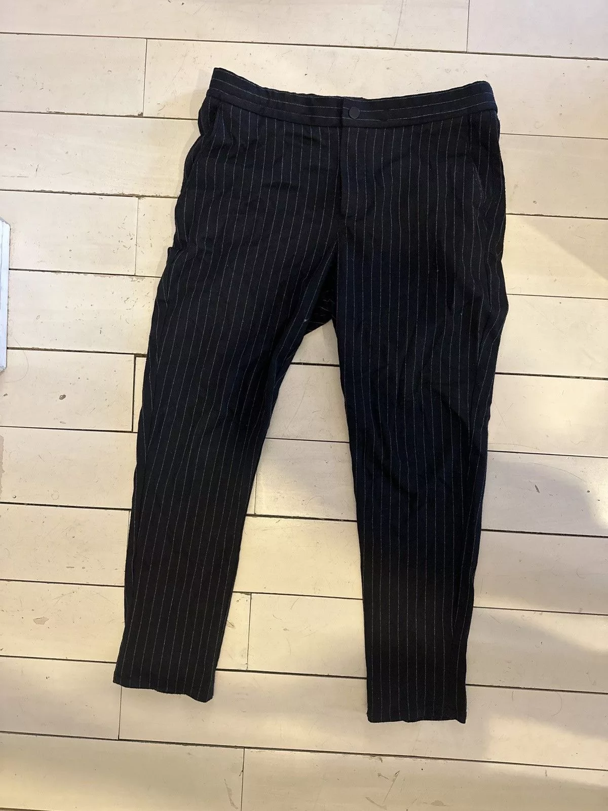 Zara Sweatpants Joggers Zara Pinstripe navy joggers Blue