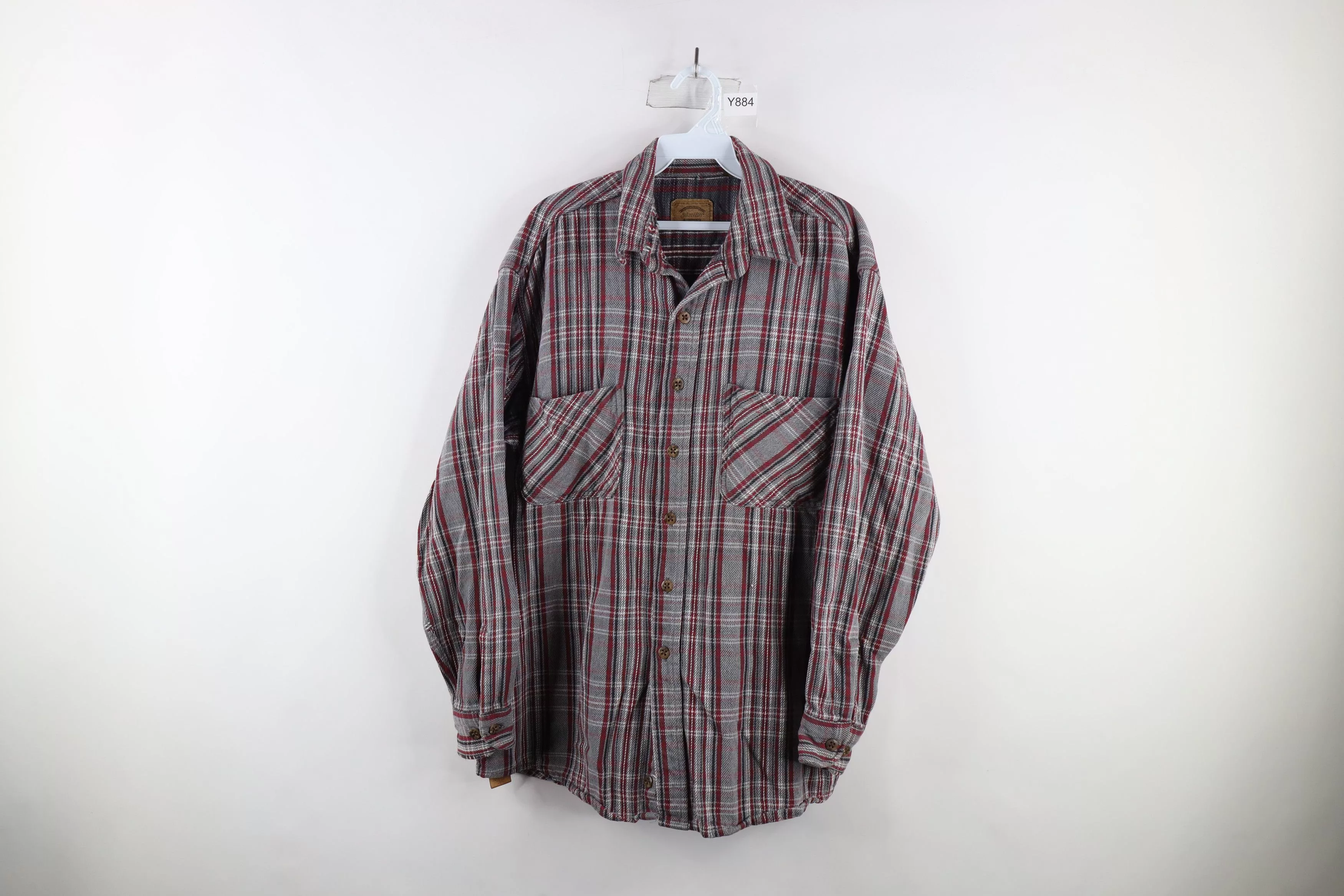 Vintage Shirts Button Ups Vintage 90s Streetwear Flannel Collared Button Shirt Plaid Multi