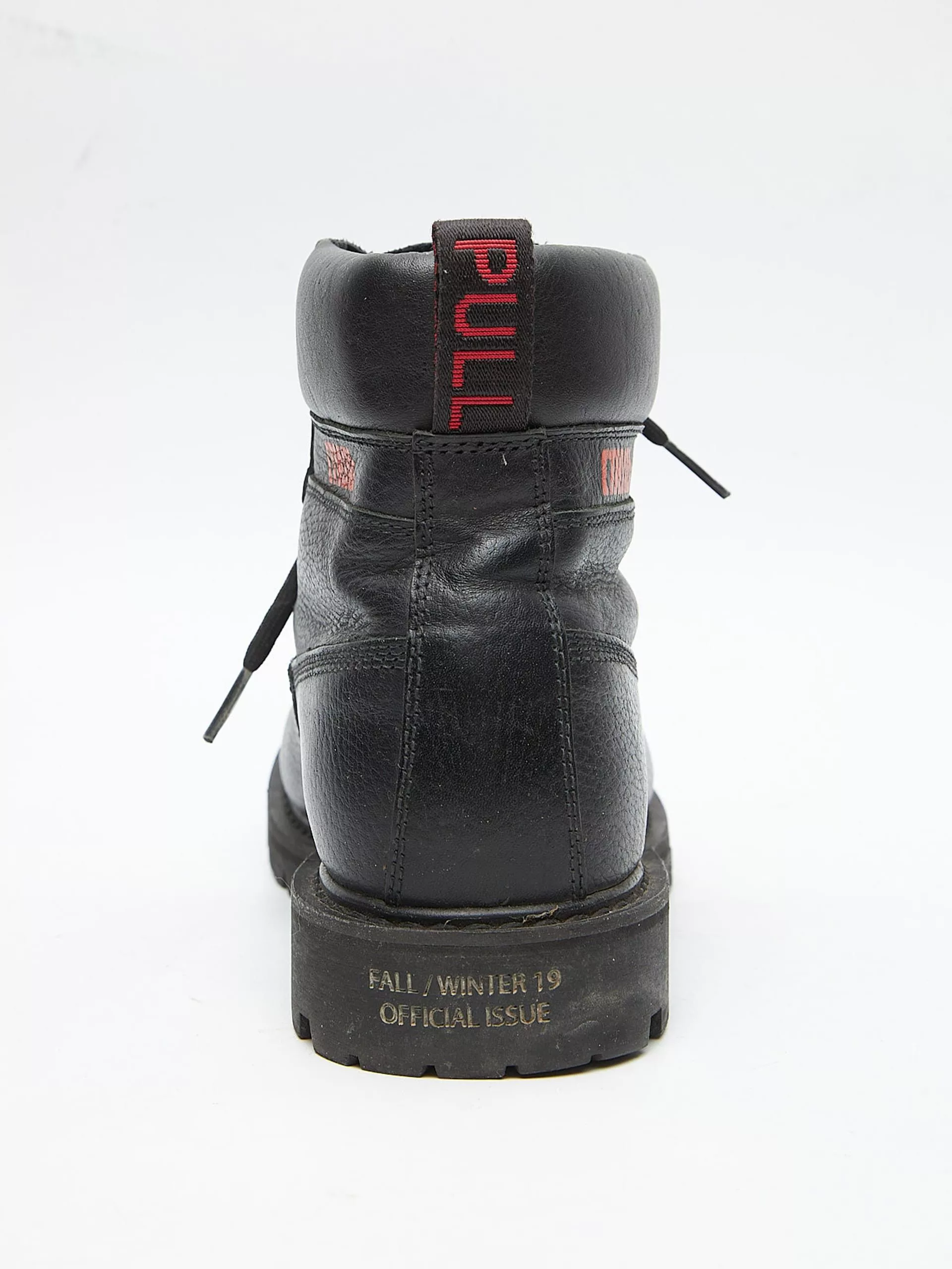 Heron Preston Boots Heron Preston Black Logo Printed High Leather Boots