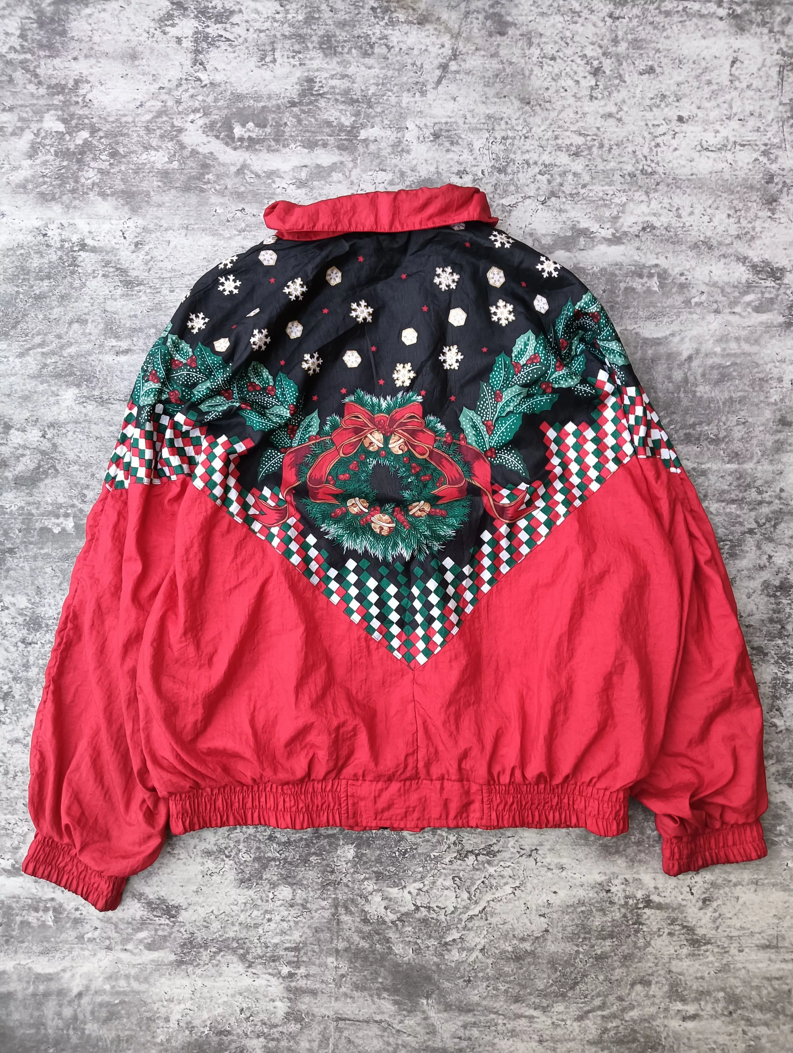 Vintage Light Jackets Vintage Christmas Windbreaker Jacket Red