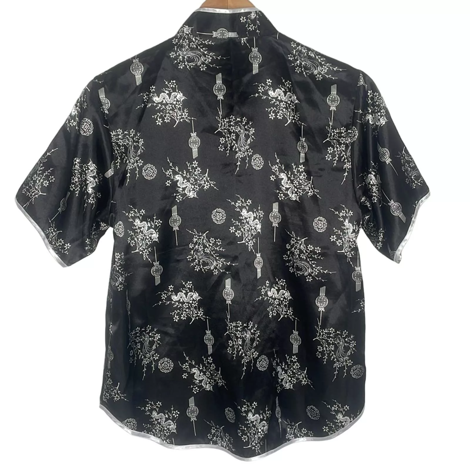 Other Long Sleeve T Shirts Other 100% Satin Button Down Black
