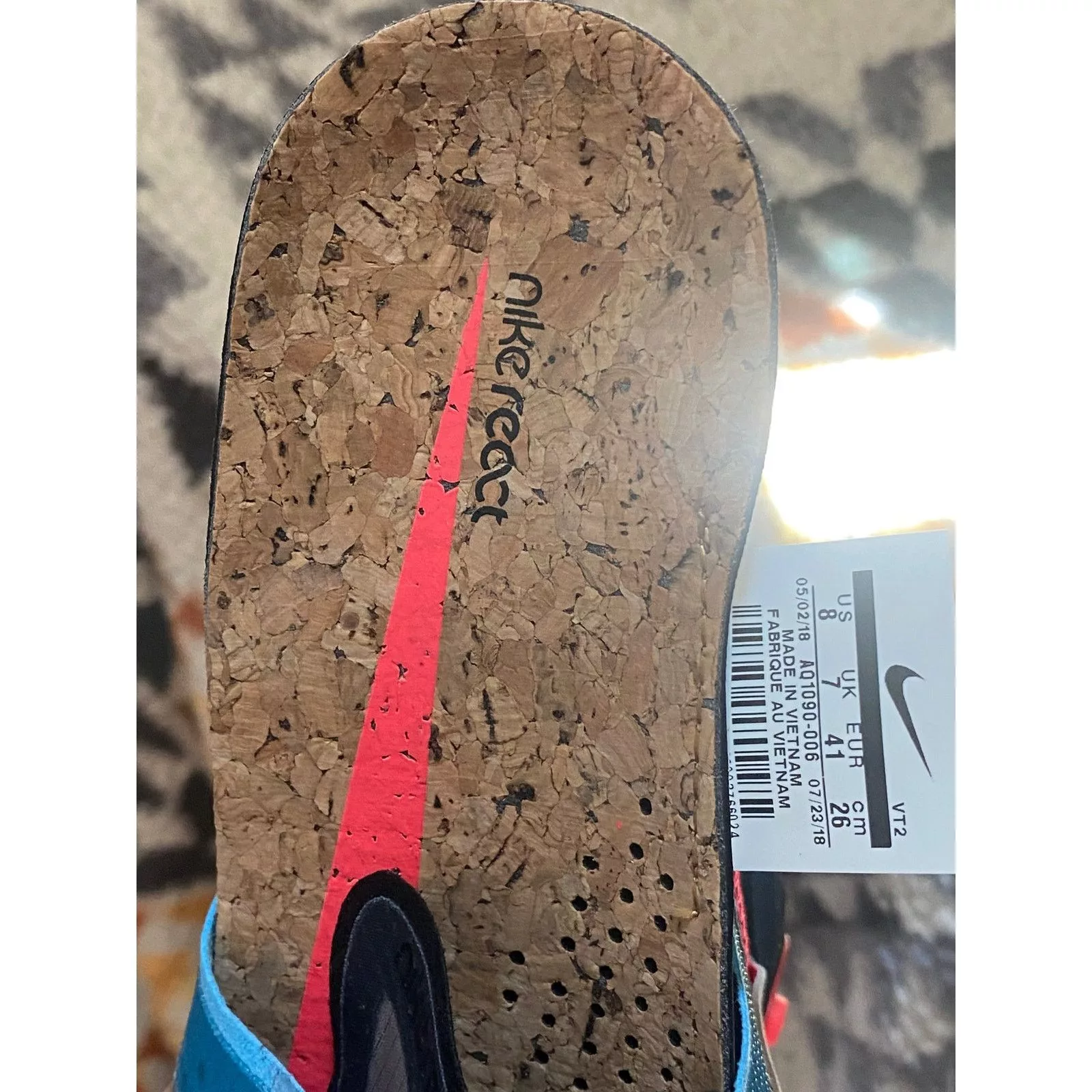 Nike Low Top Sneakers Nike React Element 87 "Solar Red" m 8 /w 9.5 Black