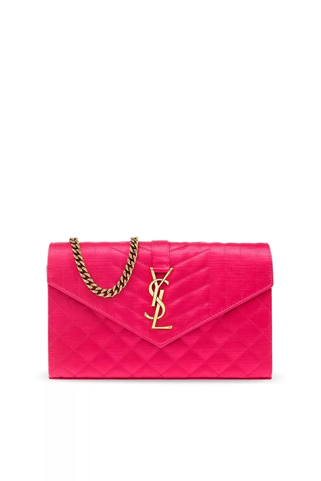Saint Laurent Paris Wallets Saint Laurent Paris os11x0624 Size: OS YSL Logo Plaque Quilted Wallet in Pink