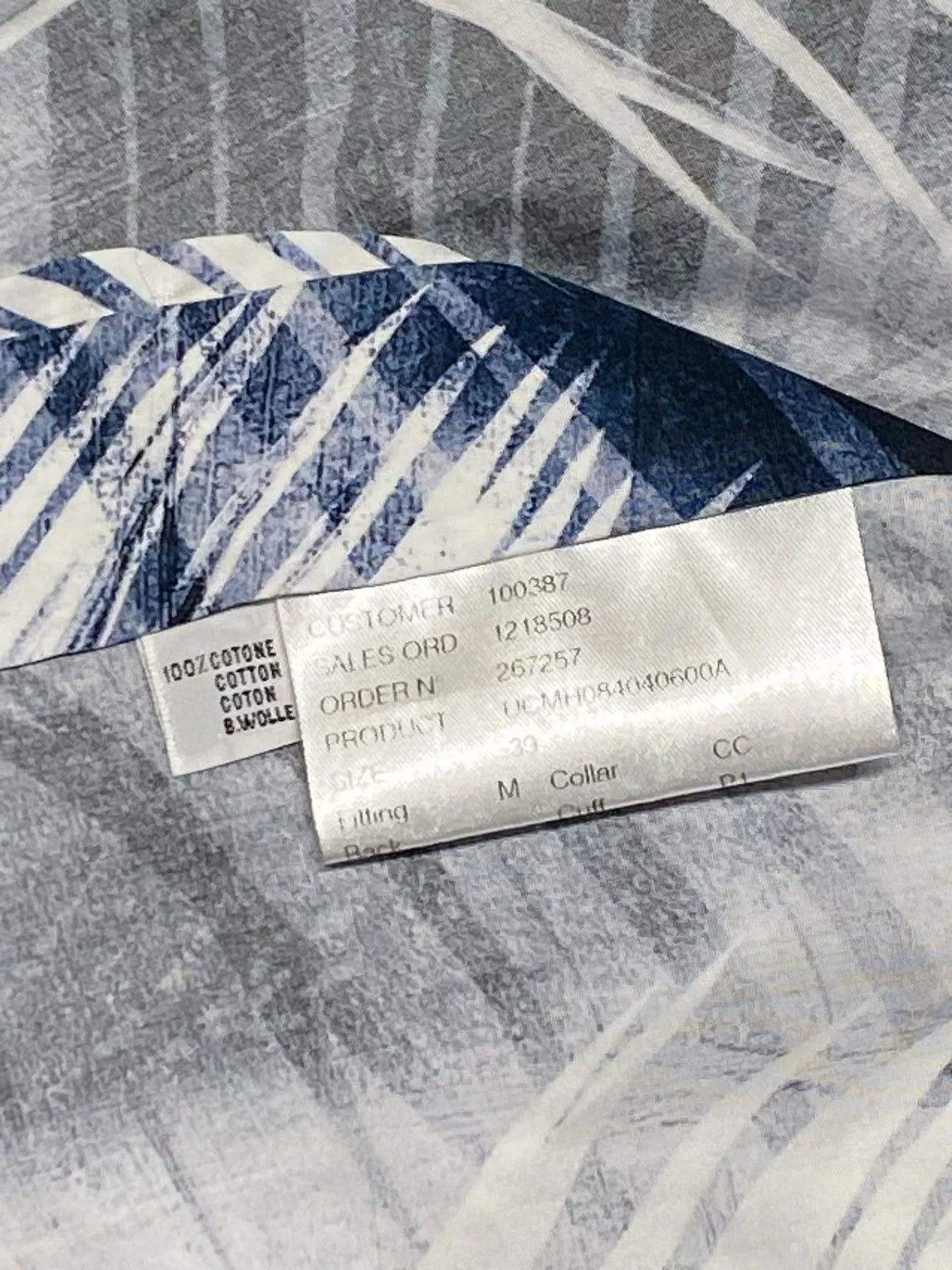 Kiton Shirts Button Ups Kiton Palm Tree Print Button-Up Shirt size 39/15.5 Blue