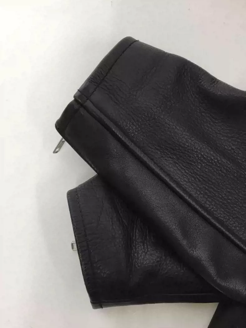 Kadoya Leather Jackets kadoyaStraight-pull collar leather coat Black