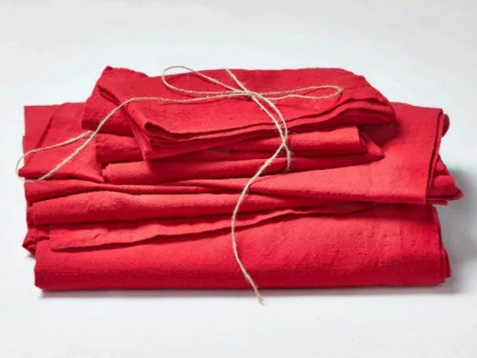 Red Thread Slub Tablecloth