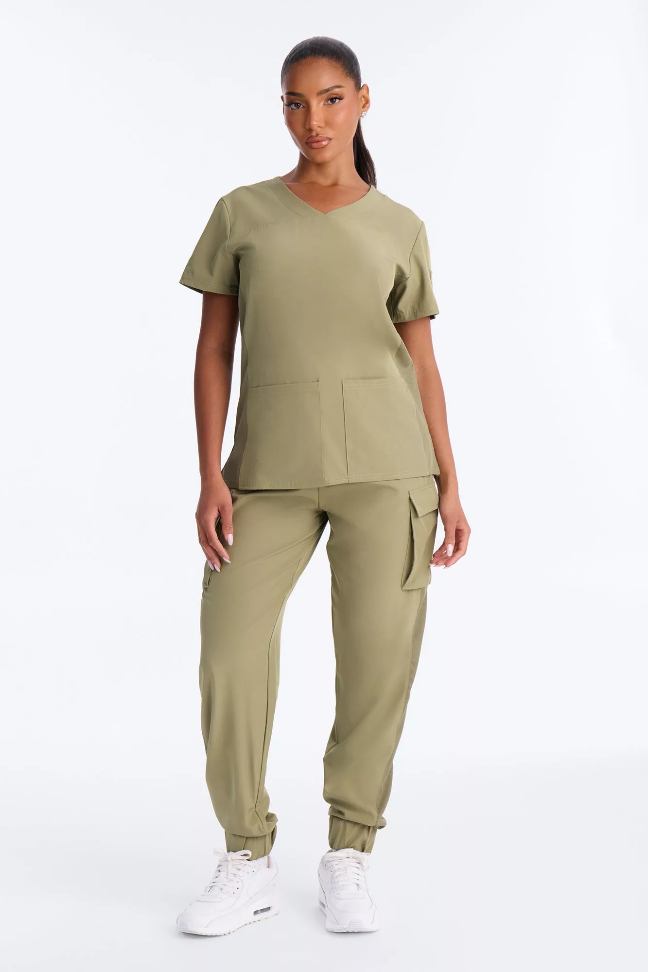 Active Care Uniform Scrub Jogger Set - Olive