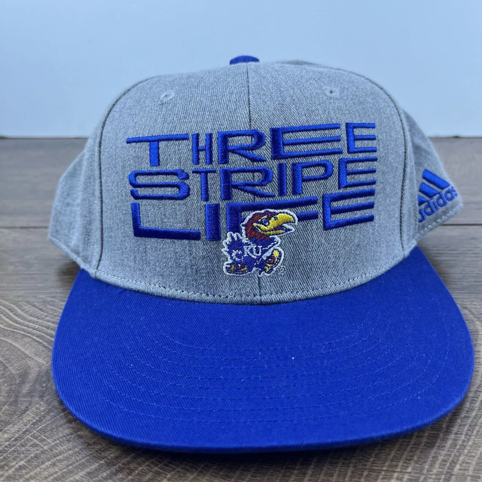 Adidas Hats Kansas Jayhawks Hat Adidas Three Stripe Hat Gray Cap Adjusta