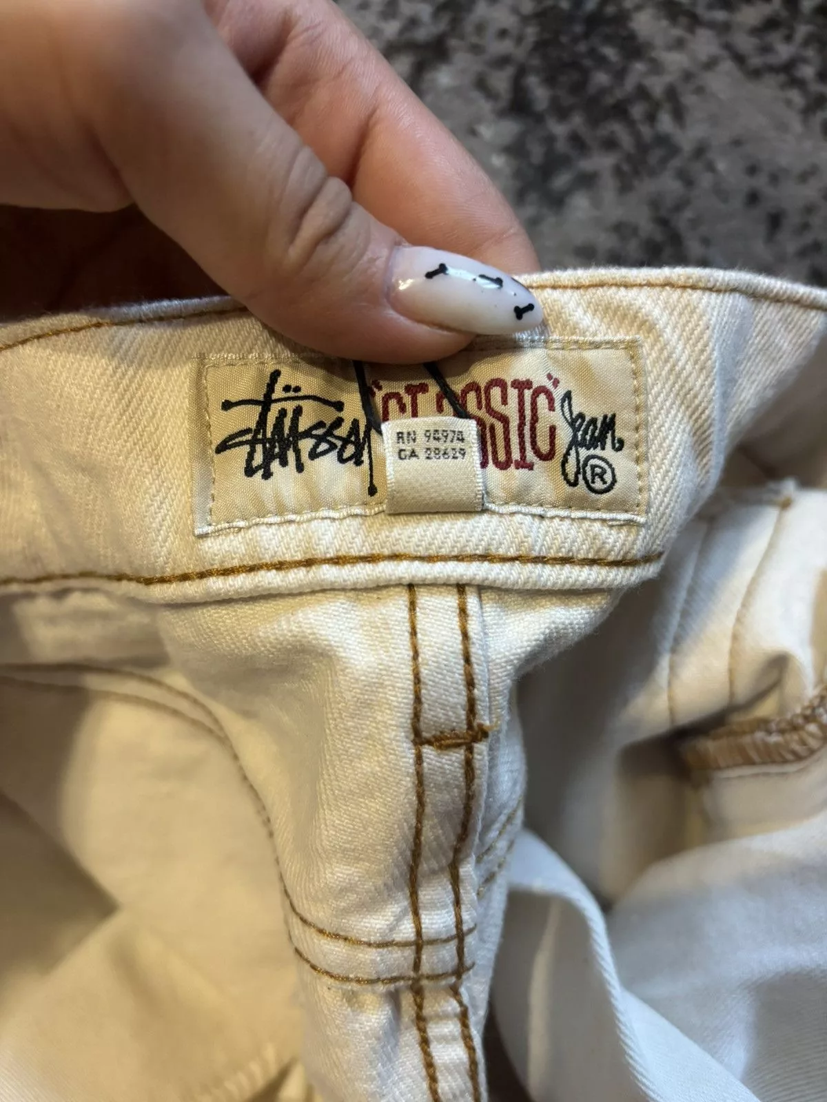 Japanese Brand Jeans Japanese Brand × Stussy Stussy Classic Jeans Model Track Pants Beige Streetwear