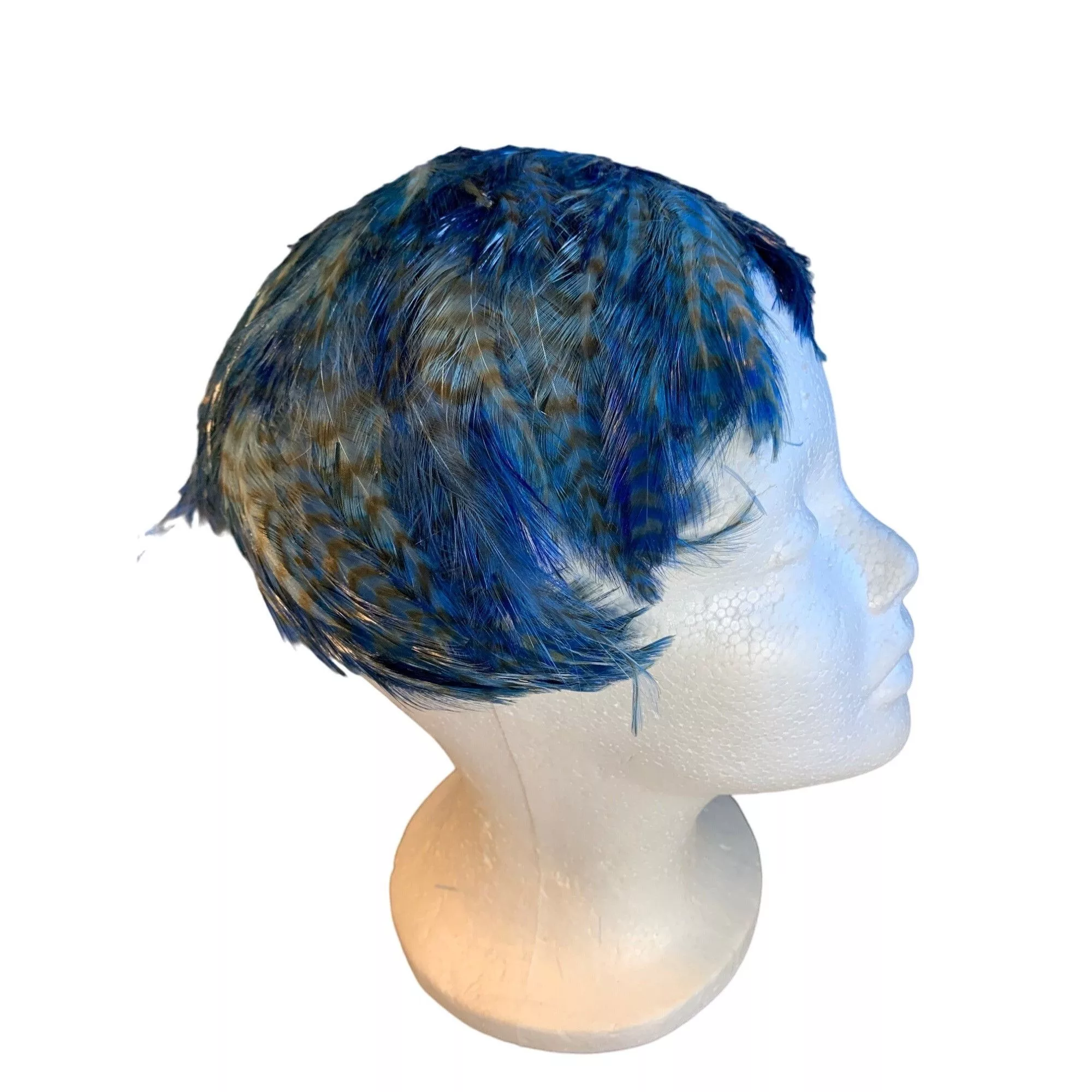 Other Hats Other Ladies Blue Feathers Hat Vintage