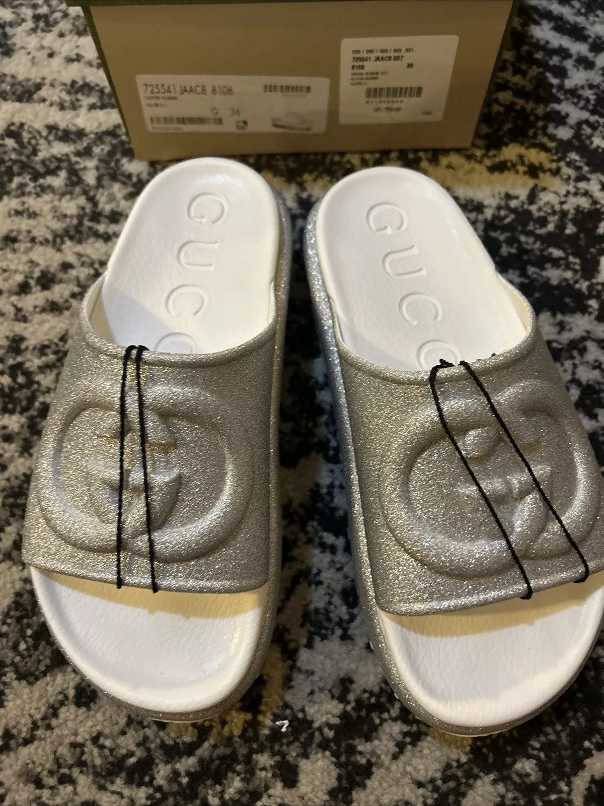 Gucci Sandals Gucci Interlocking G Platform Slides Silver
