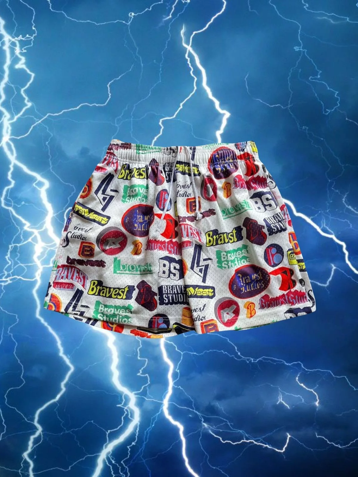 Bravest Studios Shorts Bravest Studios x Hysteric Glamour SS21 White Logo Shorts Multi