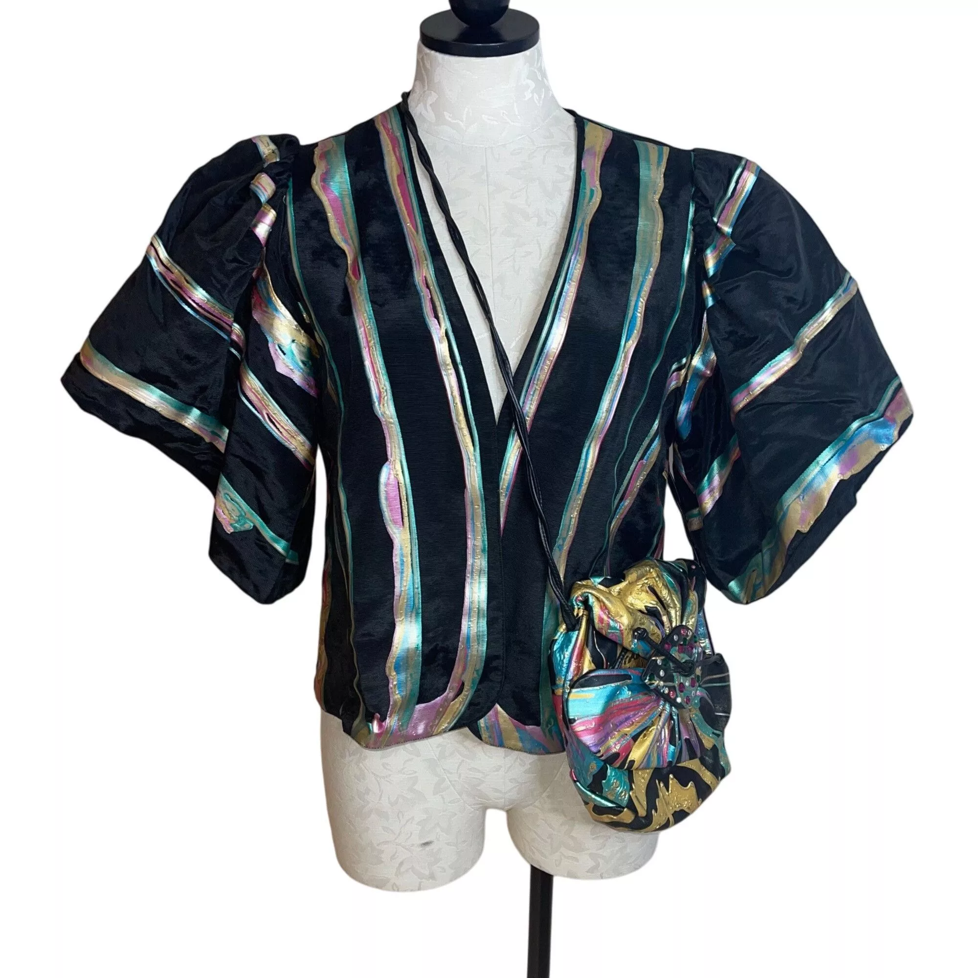 Vintage Jackets Terry Toni Vintage Womens Jacket and Bag Set Size Small Black