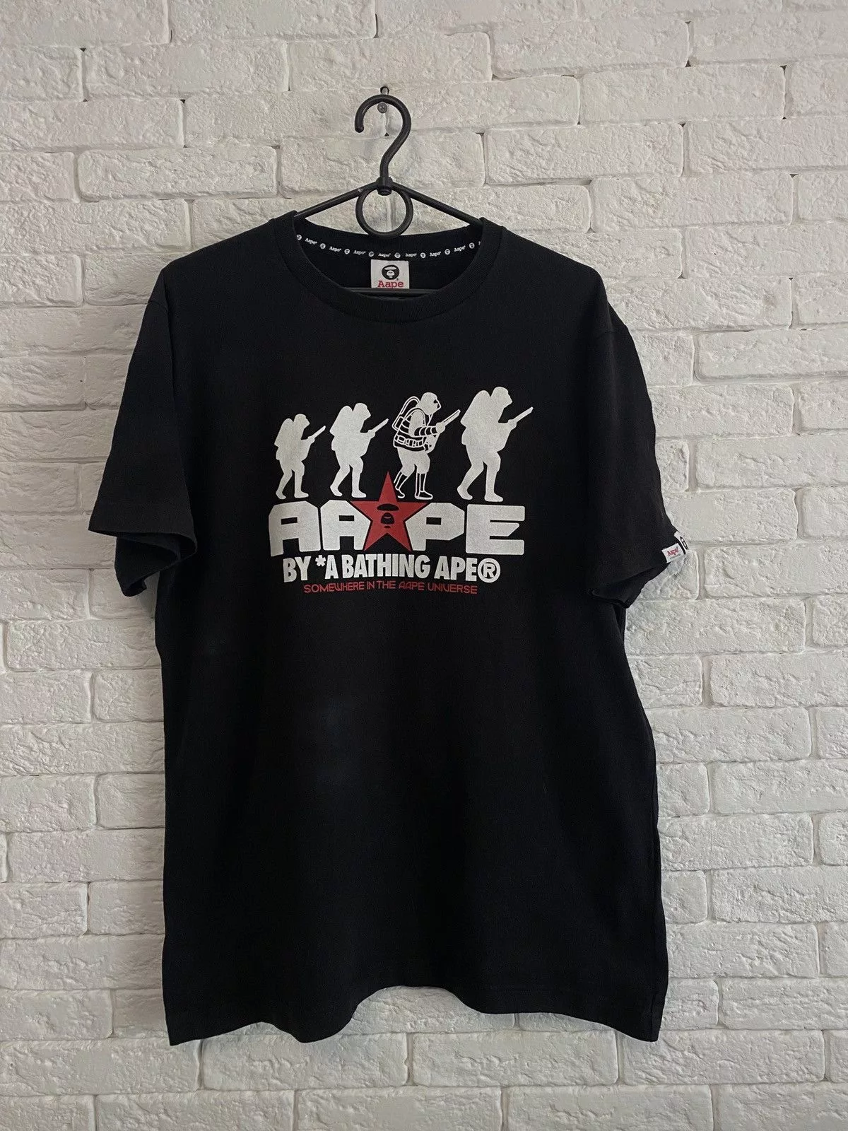 Aape Short Sleeve T Shirts Aape by A Bathing Ape tee Black