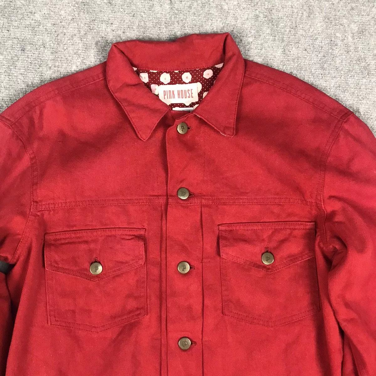 Japanese Brand Denim Jackets Japanese Brand × Pink House PINK HOUSE TYPE 2 STYLE DOUBLE POCKET JACKET Red