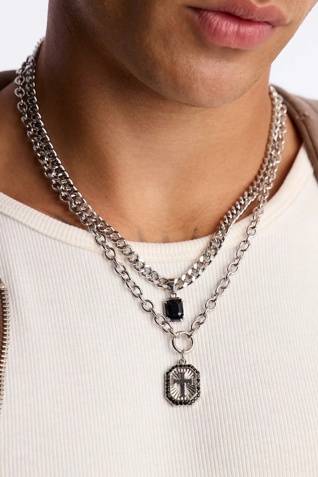 Stay On The Path Necklace Set - Silver