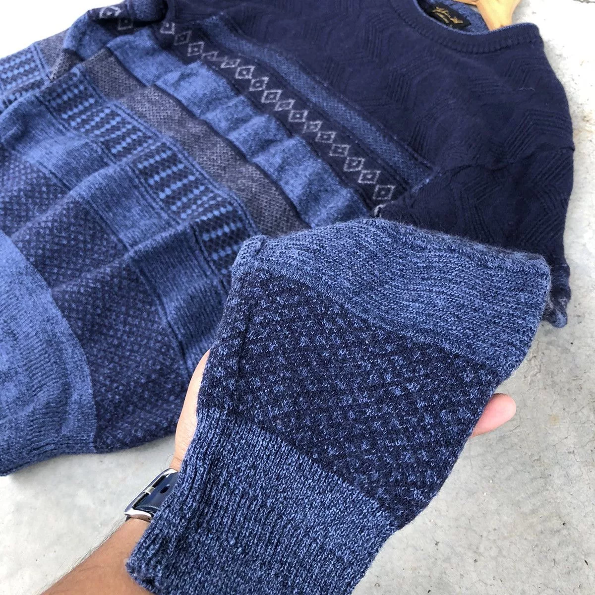 Japanese Brand Sweaters Knitwear Japanese Brand 🔴Vintage Knitsweater Strecth/Memeri Like Coogi Pattern Multi Avant-Garde