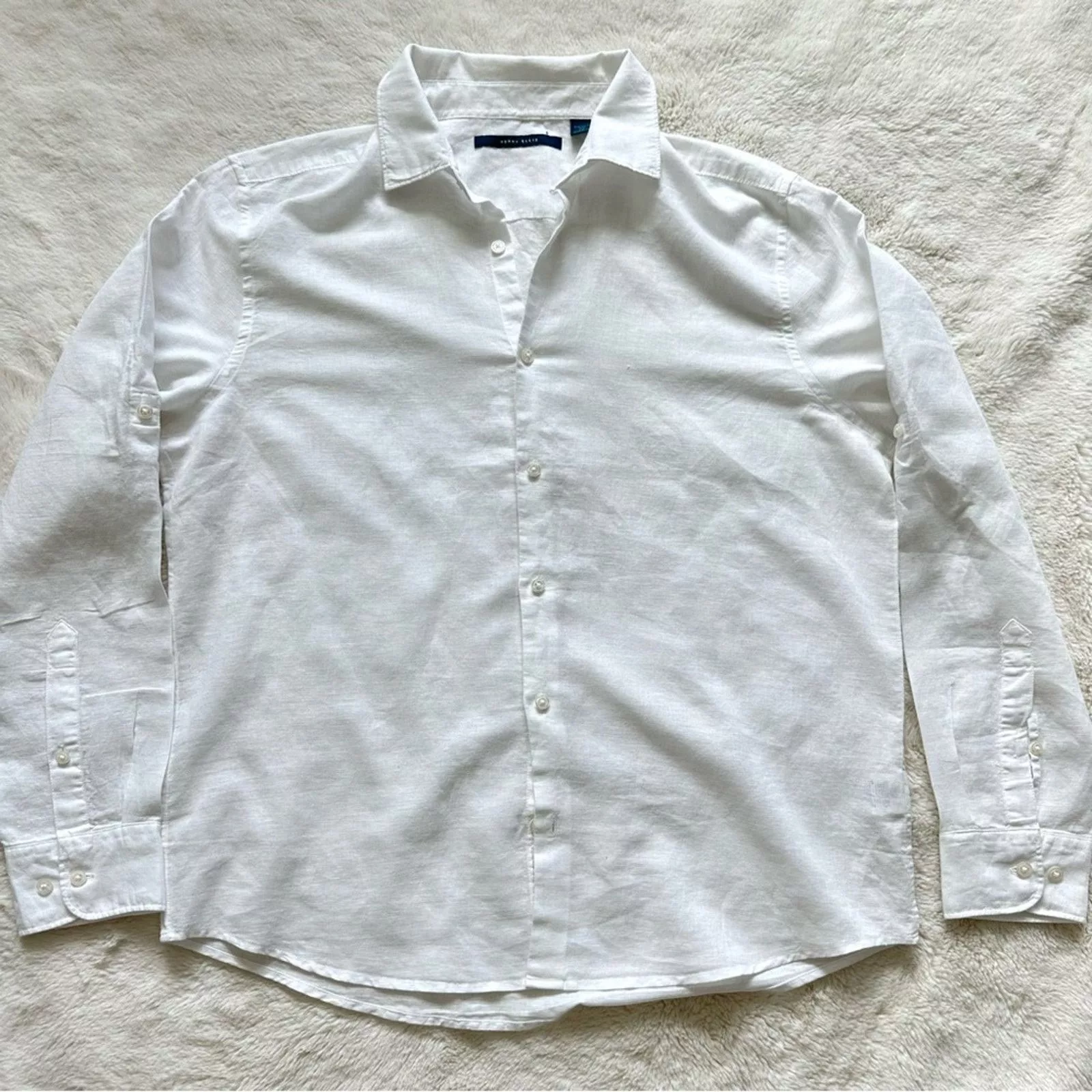 Perry Ellis Shirts Button Ups NEW!!! Perry Ellis men linen shirt size L White