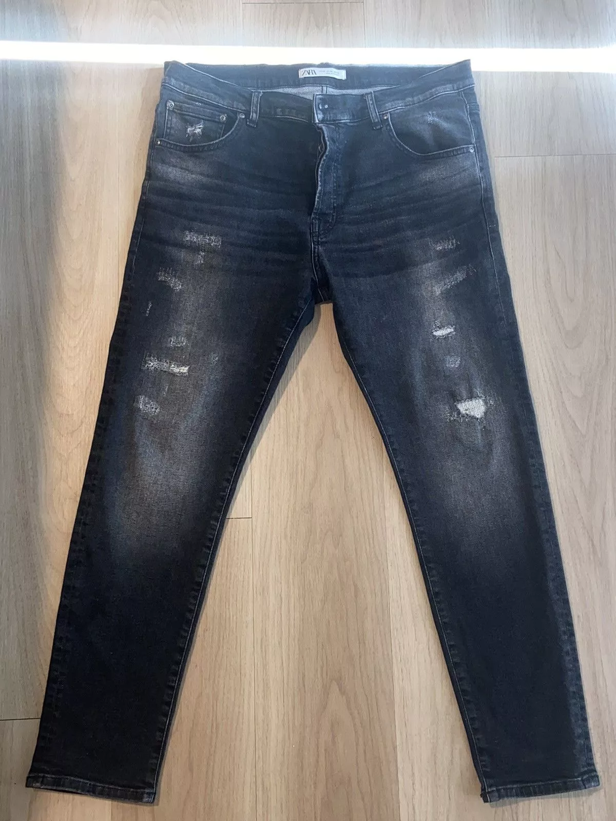Zara Denim Black Distressed Zara Jeans - Size 34 US