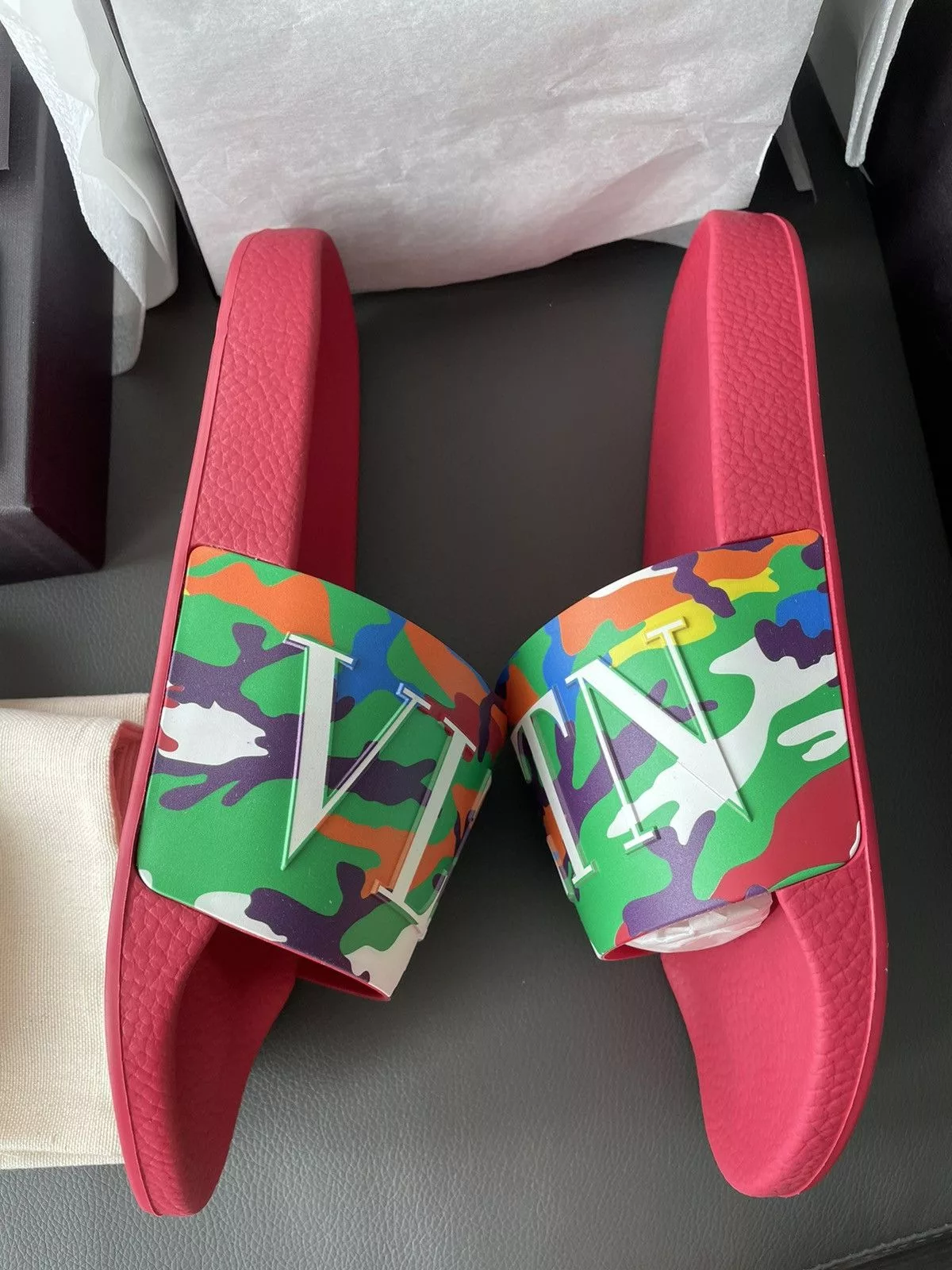 Giovanni Valentino Sandals Giovanni Valentino × Valentino Brand New Rare Iconic Limited Camouflage Slipper Slides Multi