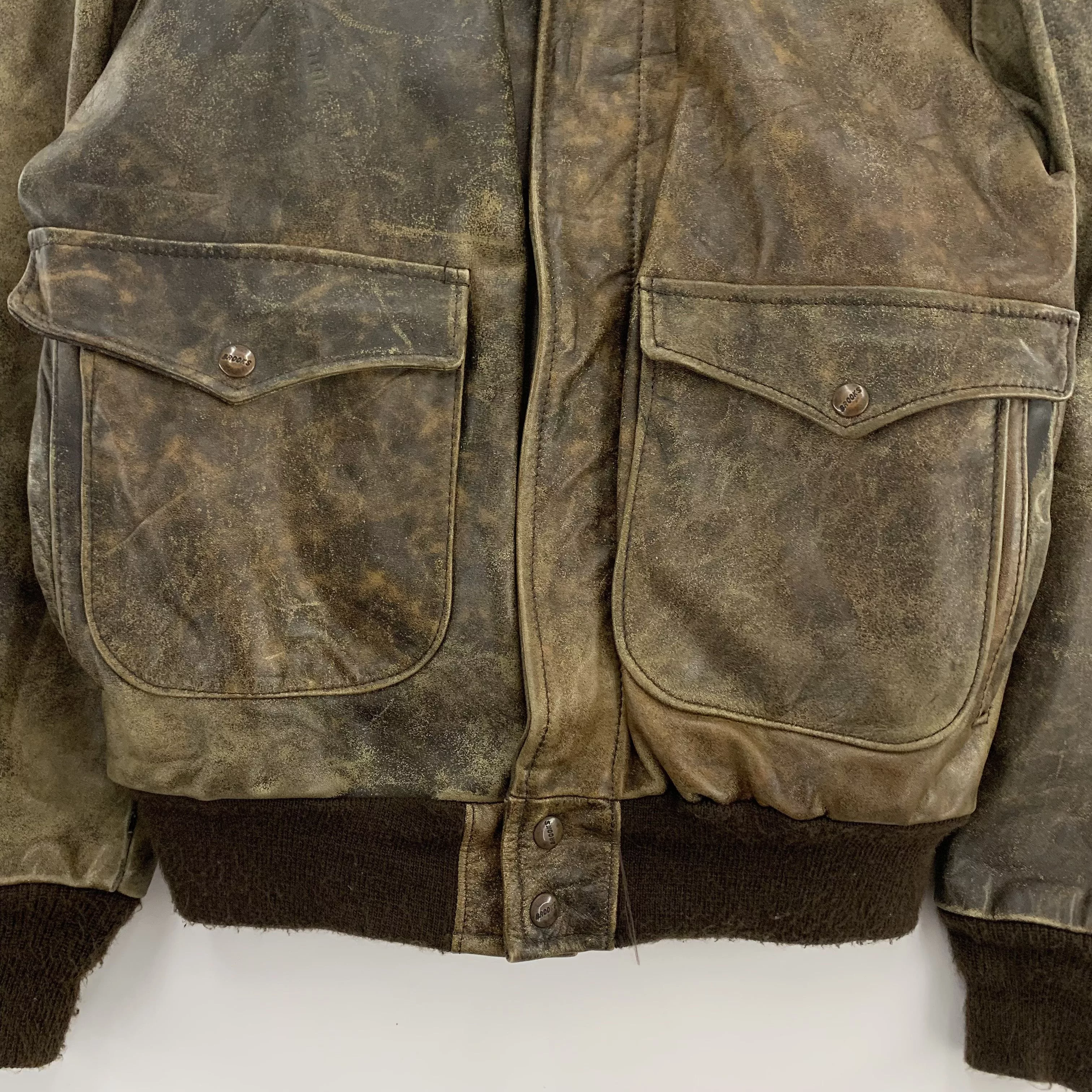 Brooks Leather Jackets Brooks × Genuine Leather Vintage 80s Brooks Leather Jacket Fur Interior Brown