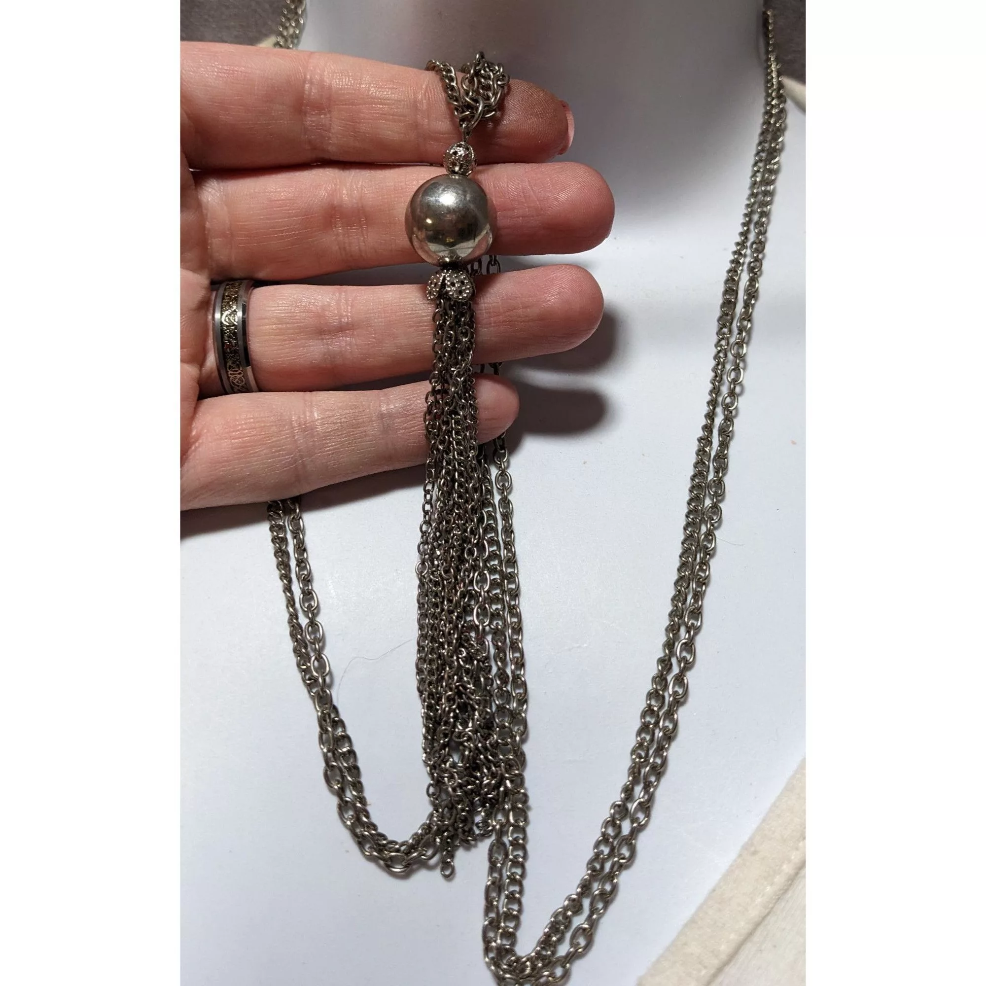 Other Necklaces Other Silver Chain Tassel Necklace