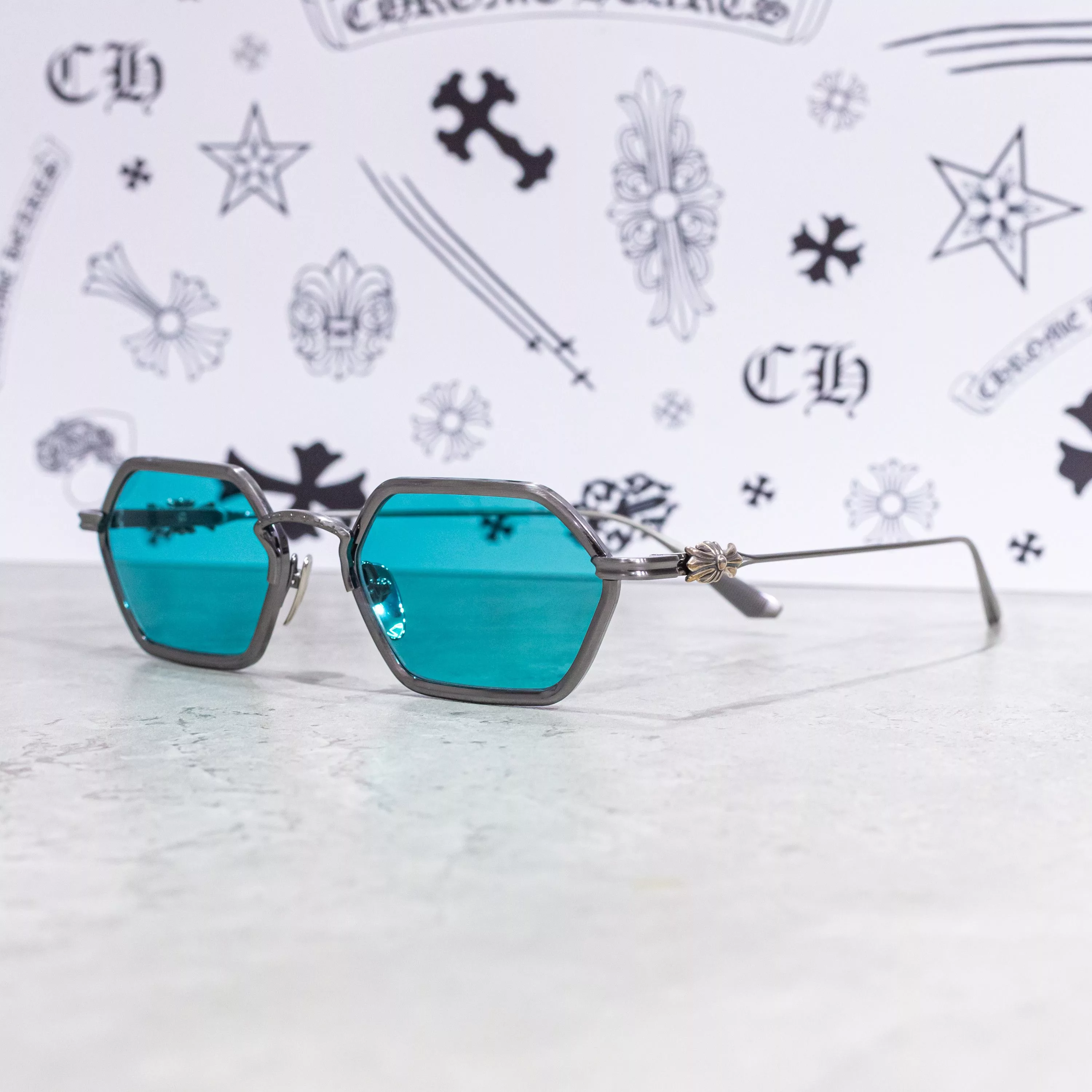 Chrome Hearts Sunglasses CHROME HEARTS DATASS PEWTER Silver