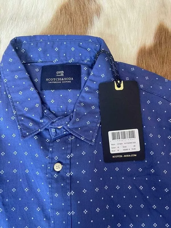 Scotch & Soda Shirts Button Ups Scotch & Soda blue button-down monogram shirt scotch&soda