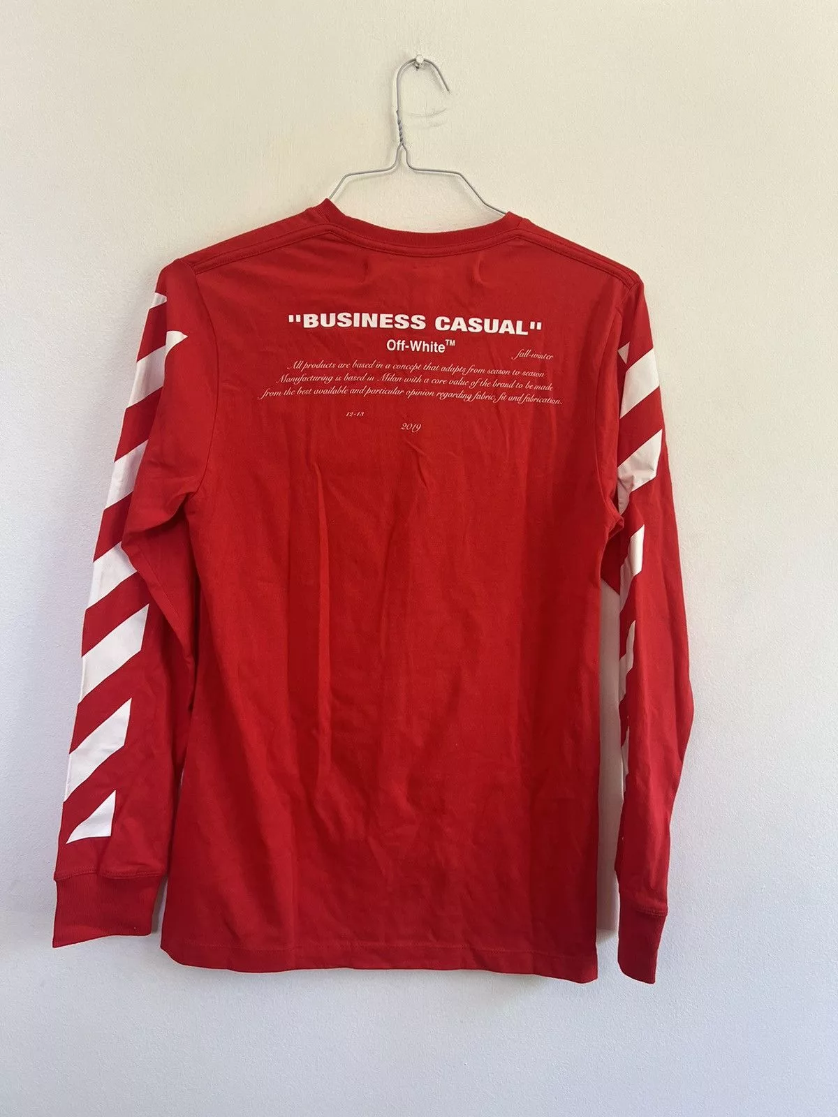 Off-White Long Sleeve T Shirts Off-White × Virgil Abloh Off white Bernini Long sleeve TEE Red