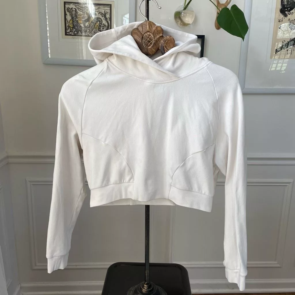 Other Hoodies Other Alphalete Cropped White Hoodie Sweatshirt Logo s