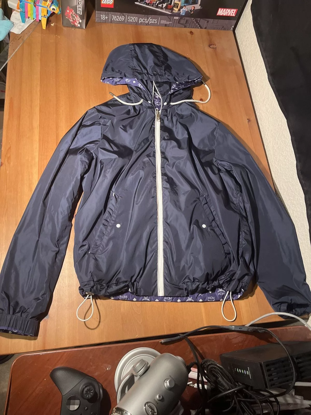 MCM Light Jackets MCM reversible navy blue Logo windbreaker