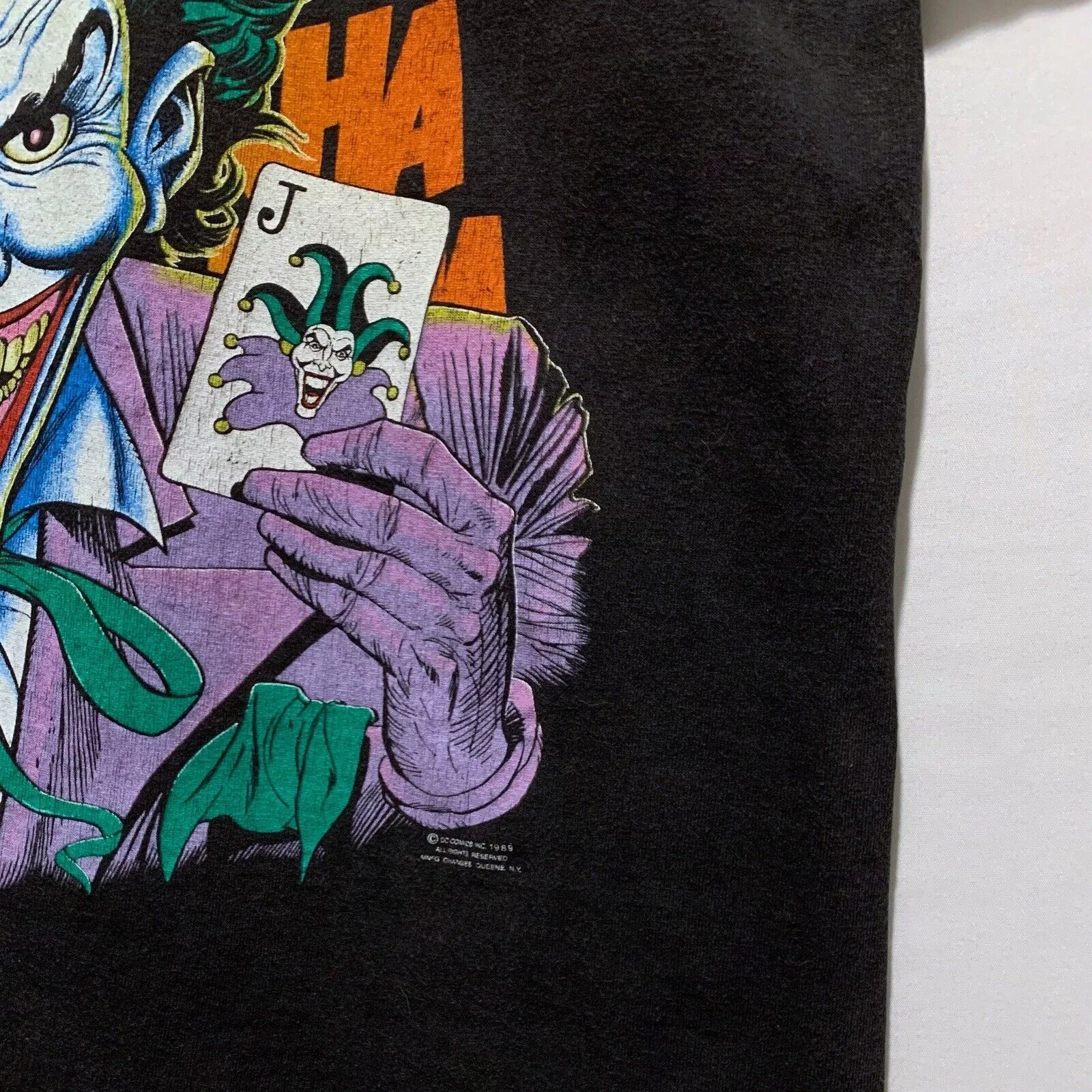 DC Comics Short Sleeve T Shirts DC Comics × Marvel Comics × Vintage Vintage 80s Joker DC Comics T Shirt Large Medium Black 1989