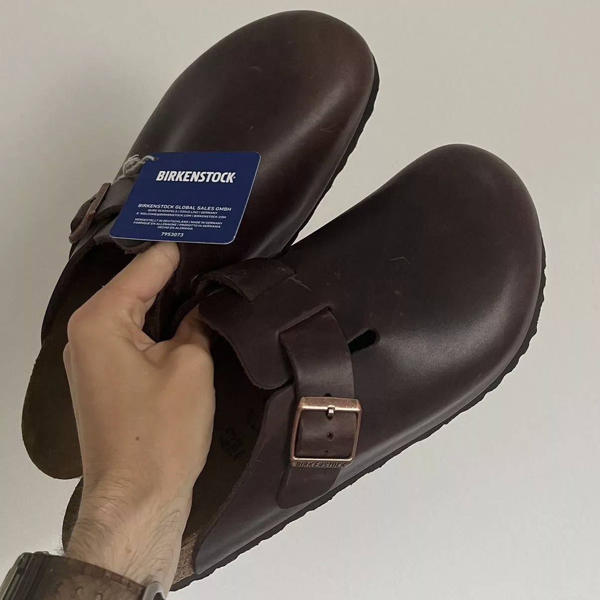 Birkenstock Sandals birkenstock BOSTON NATURAL LEATHER OILED clogs brown germany