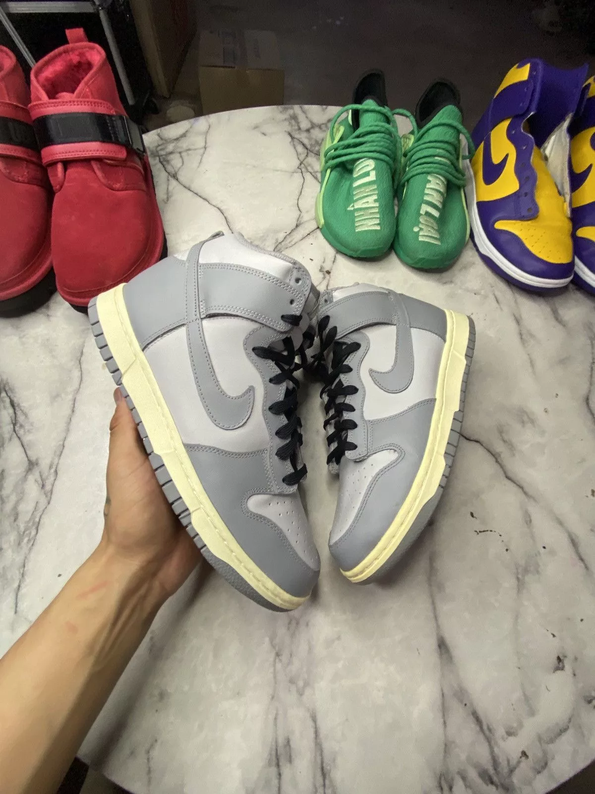 Nike Hi Top Sneakers Nike Dunk high aged grey Gray