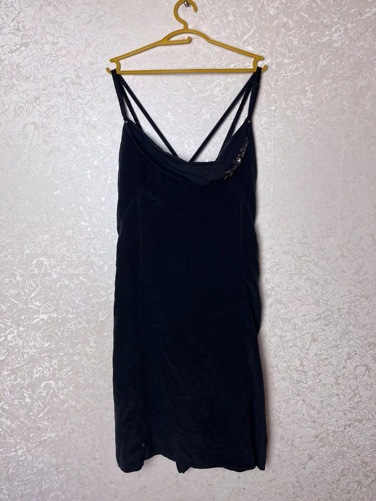 Diesel Midi Dresses Diesel × Vintage Vintage Diesel Dark Green Silk Frill Slip Dress - Size M Streetwear